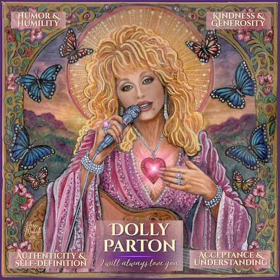 Dolly Parton Folk Saint Candle Sticker