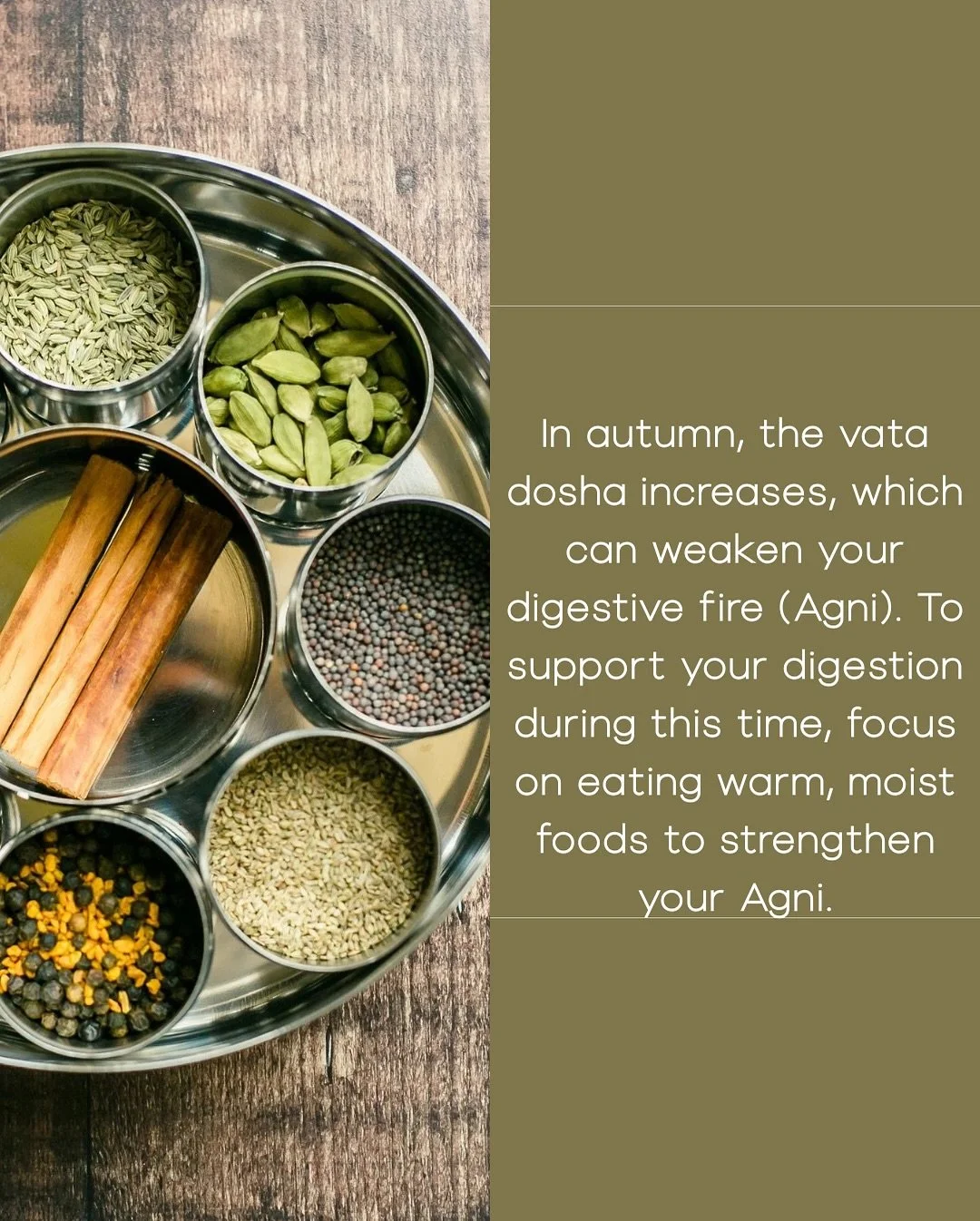 Ayurvedic lifestyle is based on tuning into natural rhythms of the doshas and digestive fire (Agni). Embracing seasonal changes to support overall health.  By recognizing that what happens outside mirrors our internal state, we can learn to adapt our
