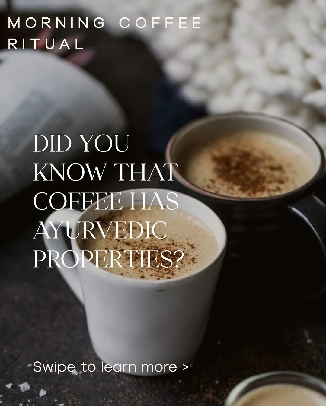 Beginning my day with a quiet cup of coffee, savoring each sip mindfully is an everyday ritual. It's the perfect way to balance kapha. Ayurveda is all about making small, sustainable changes to enhance your lifestyle where you begin to notice change.