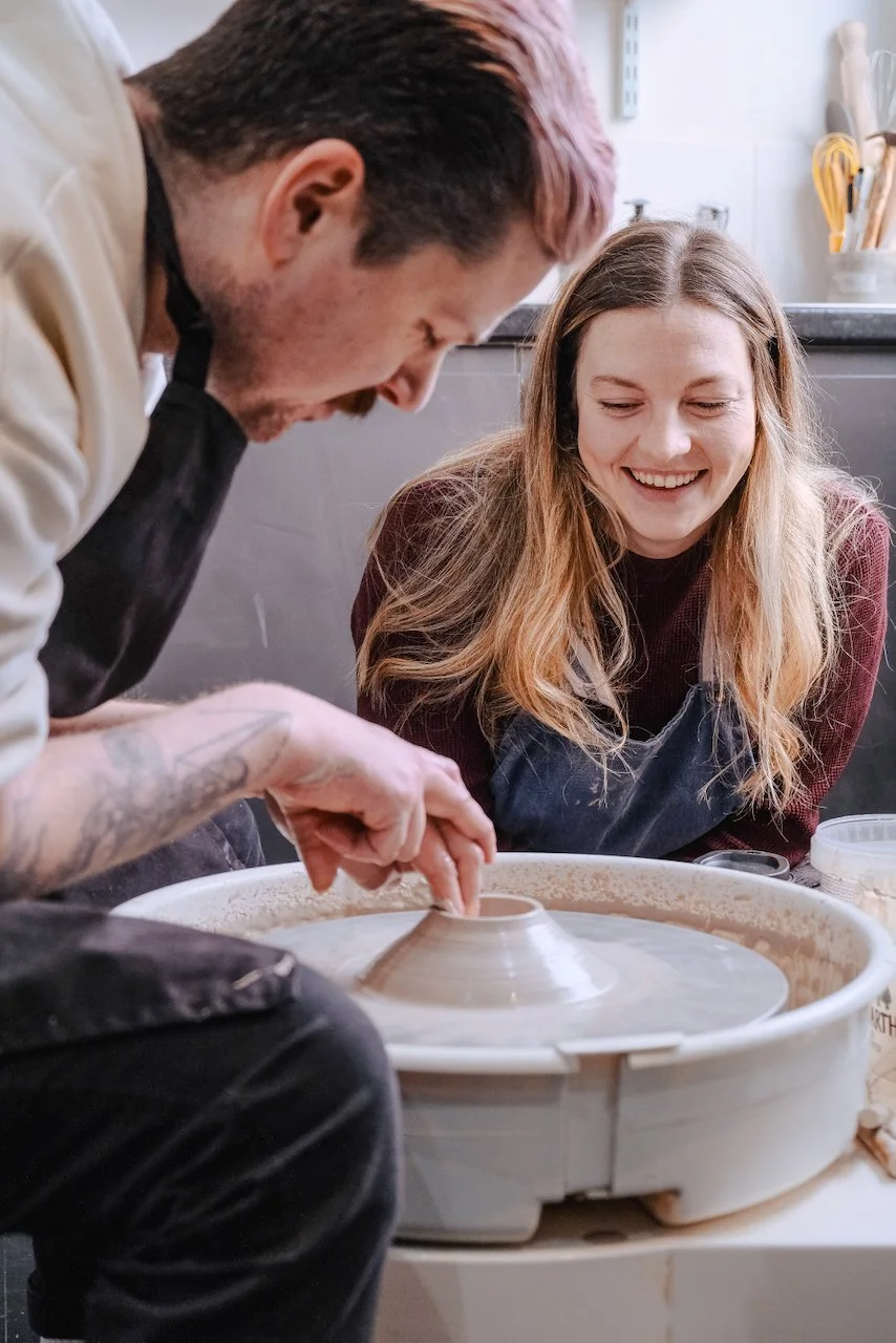 Emma, teaching a private pottery in Macclesfield