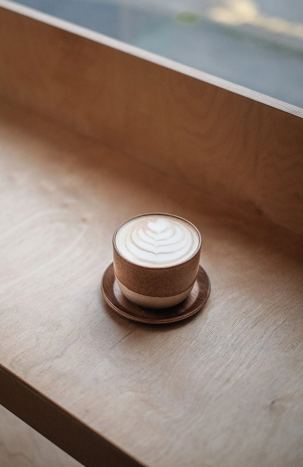 Coffee cup made by Emma in her Macclesfield studio for Cornershop Coffee