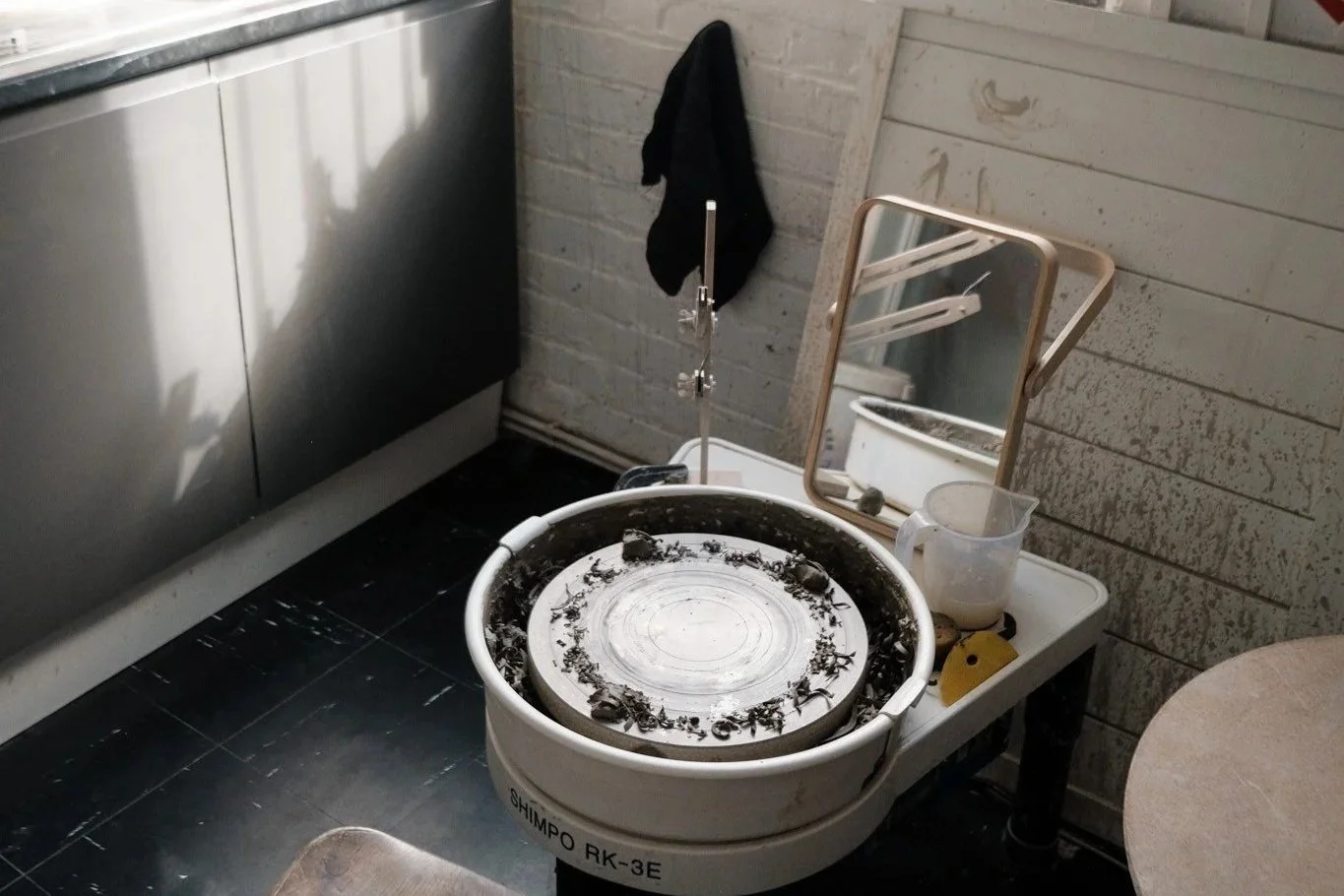 a pottery wheel in studio where classes happen in Macclesfield, Cheshire