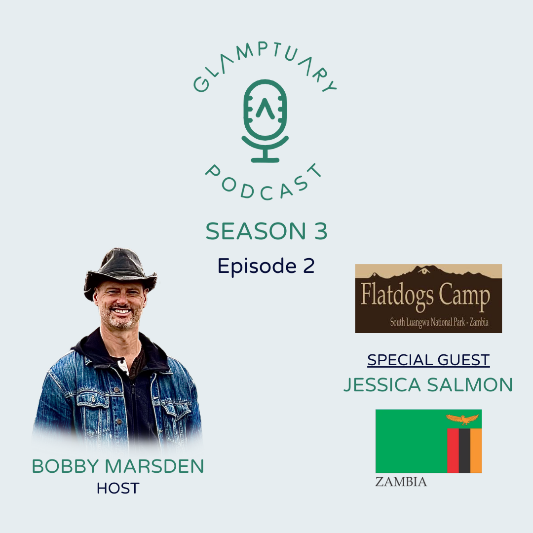 GLAMPTUARY PODCAST - SEASON 3/EPISODE 02 - WITH SPECIAL GUEST JESSICA SALMON FROM FLATDOGS CAMP episode artwork
