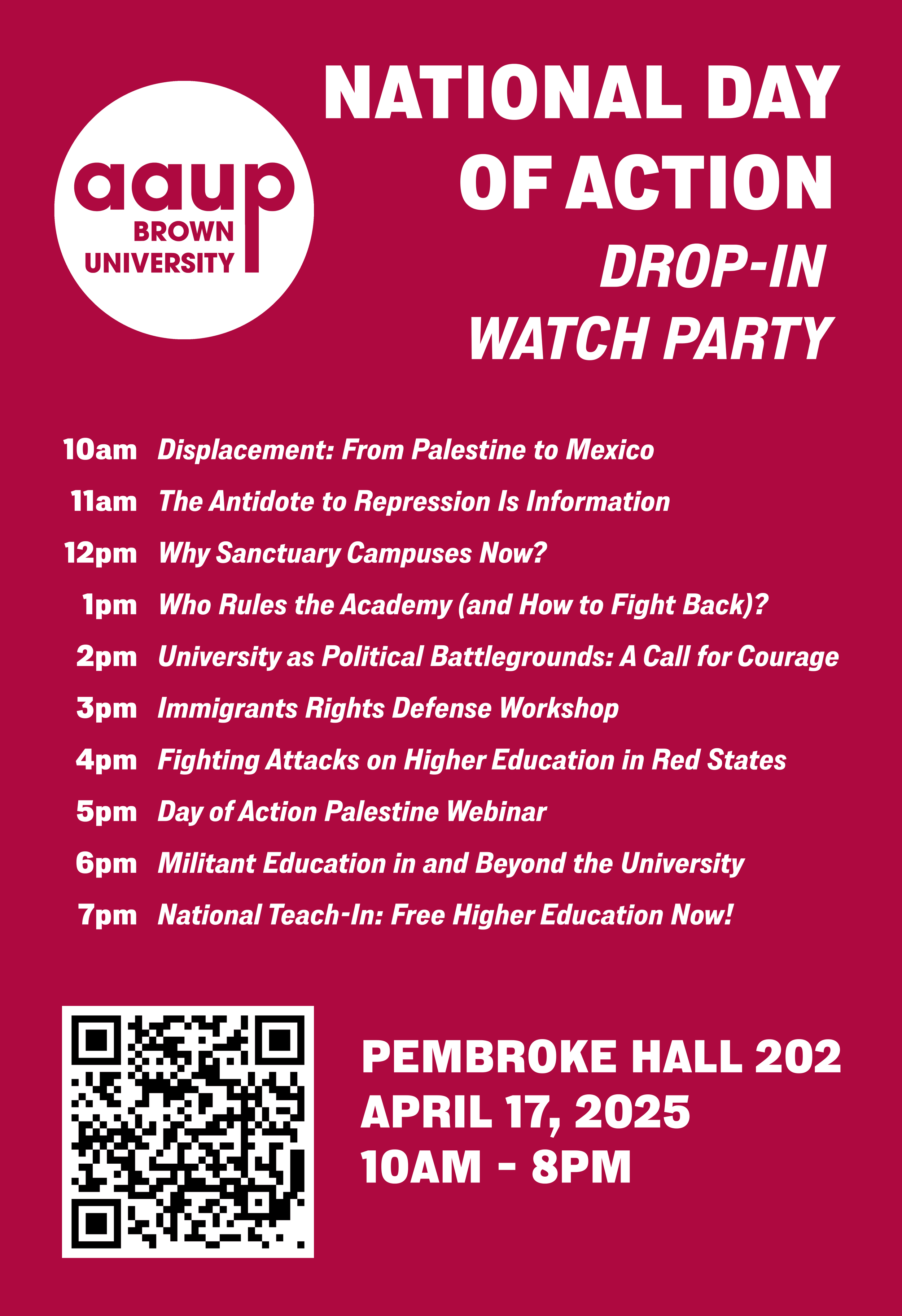 National Day of Action: Drop-In Watch Party