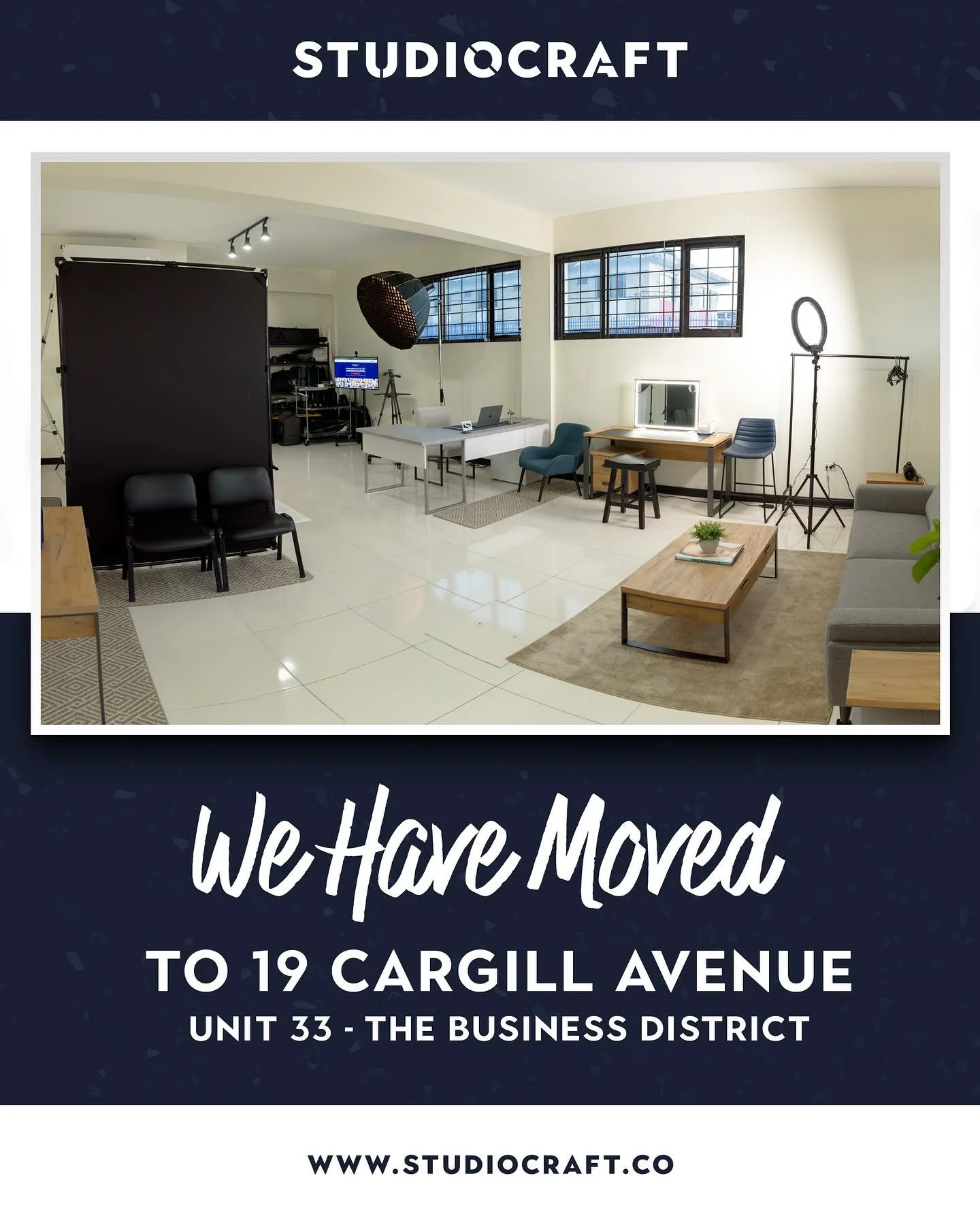 I&rsquo;m happy to share that as of October 1st, 2025, StudioCraft has officially moved to a new location: 19 Cargill Avenue, Unit 33 &ndash; The Business District. This new studio space is a major upgrade, designed to offer a better experience for m