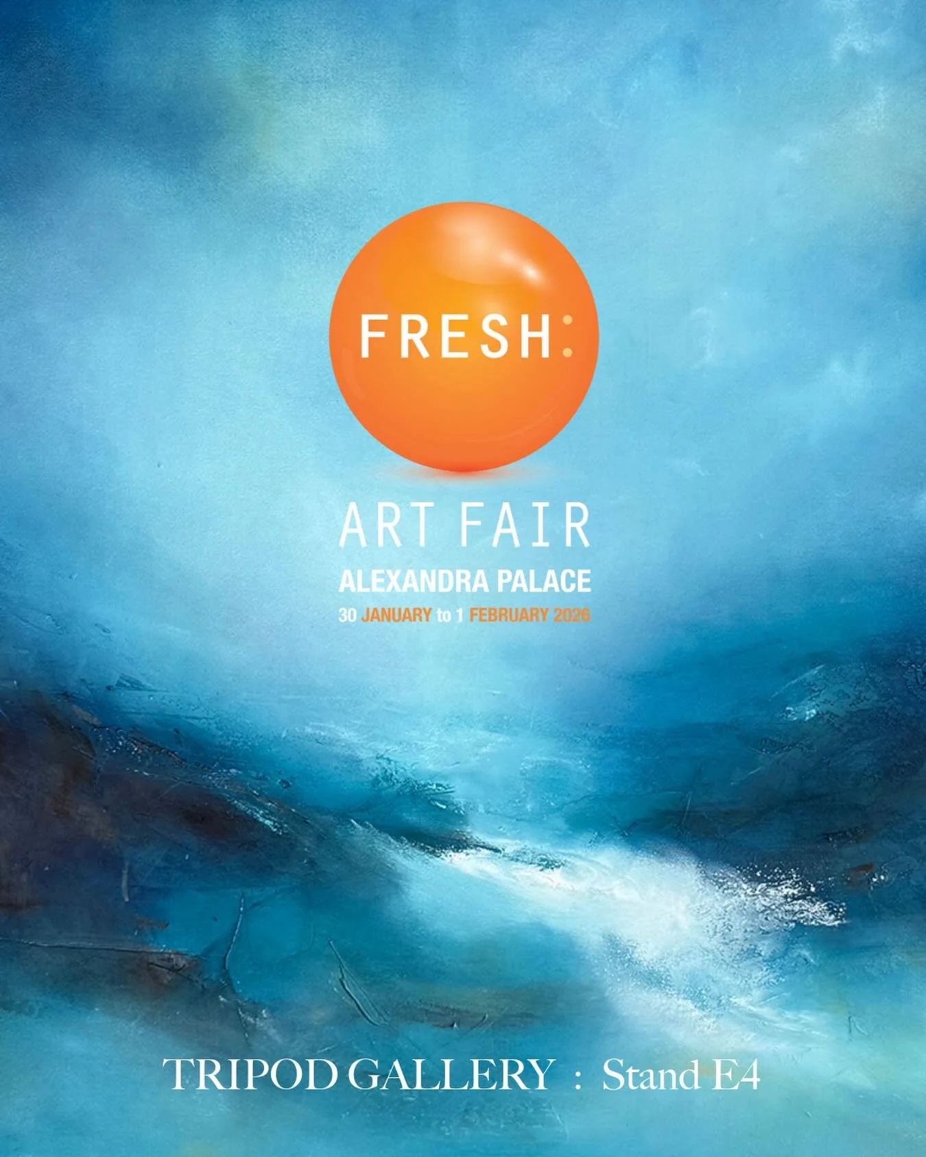 I&rsquo;m delighted to be showing @freshartfair at Alexandra Palace, with Tripod Gallery in two weeks time &ndash; January 30-February 1.

&lsquo;A Courageous Heart&rsquo; (detail shown) will be showing alongside more of my moody, ethereal seascapes 