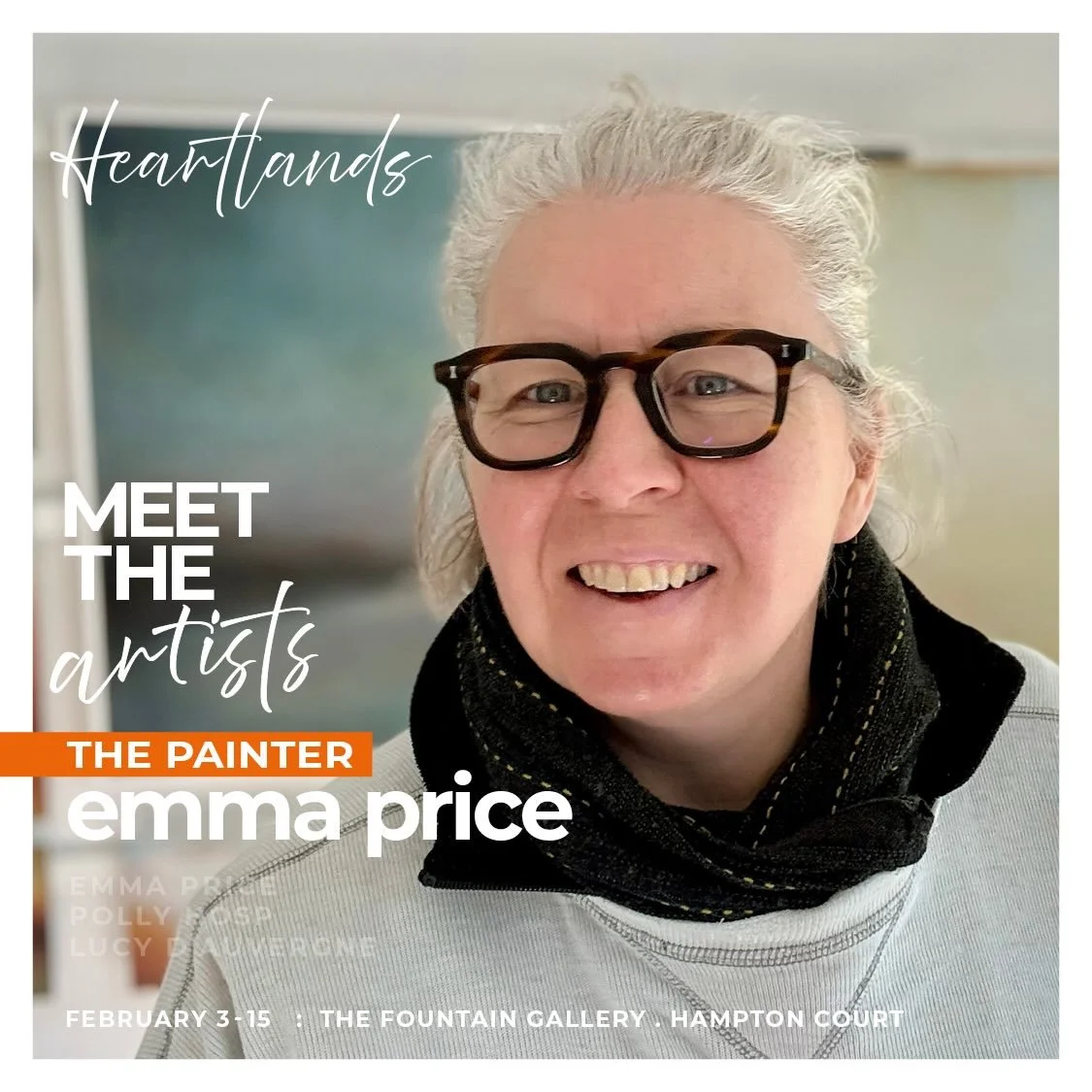 We&rsquo;re thrilled to introduce each of ourselves who make up the Heartlands exhibition, February 3-15 @thefountaingallery

Meet &lsquo;The Painter&rsquo; @emmaprice_artist 
Slide 1: That&rsquo;s me in my studio ~ I&rsquo;m both a painter and a pen