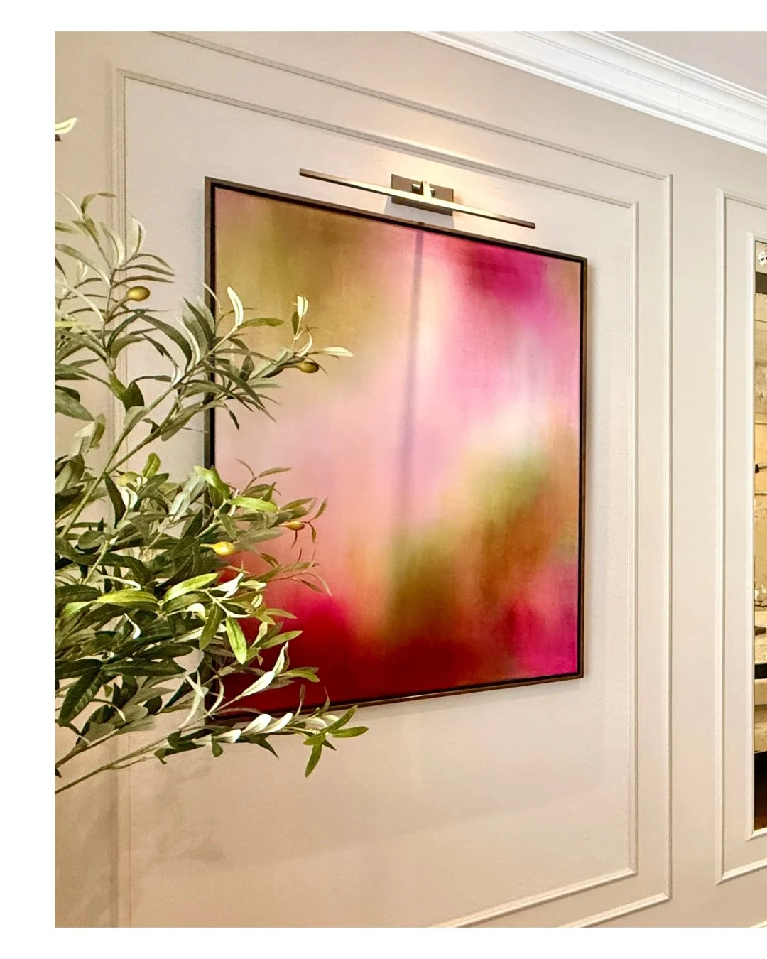 Earlier this week it was wonderful to visit a client and see these two earlier commissioned pieces framed, and looking full of energy and warmth in this gorgeous Marylebone / Regents Park home! 
The third and final piece of this commission has just b