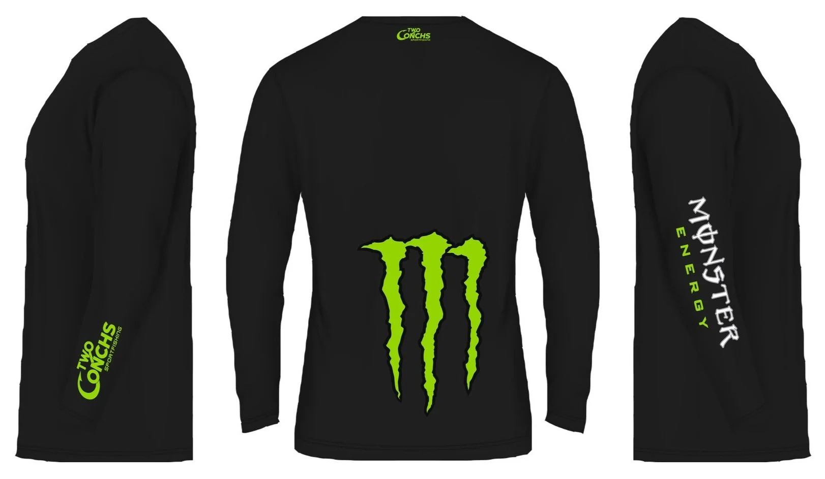 MONSTER Black Longsleeve — Two Conchs Gear