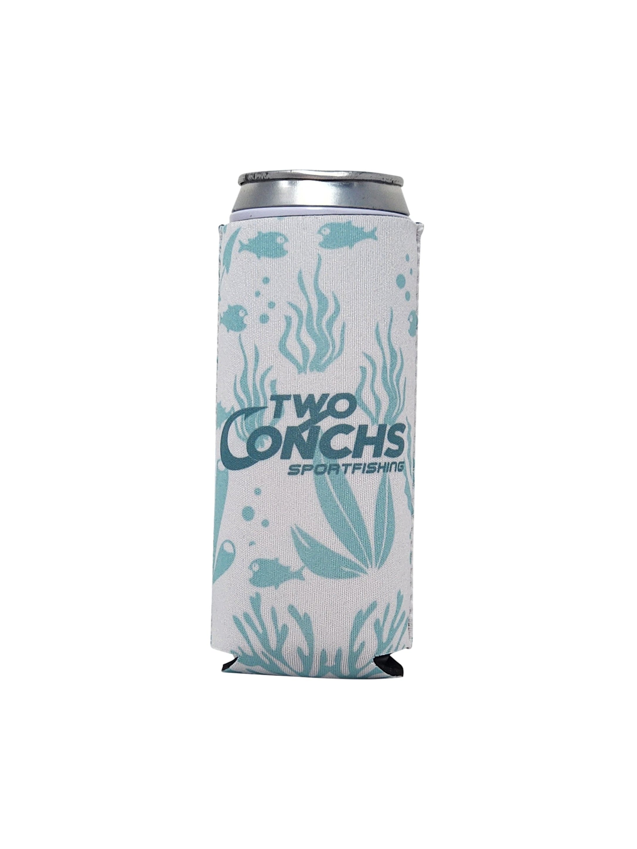 Teal Coral - Skinny Can Koozie