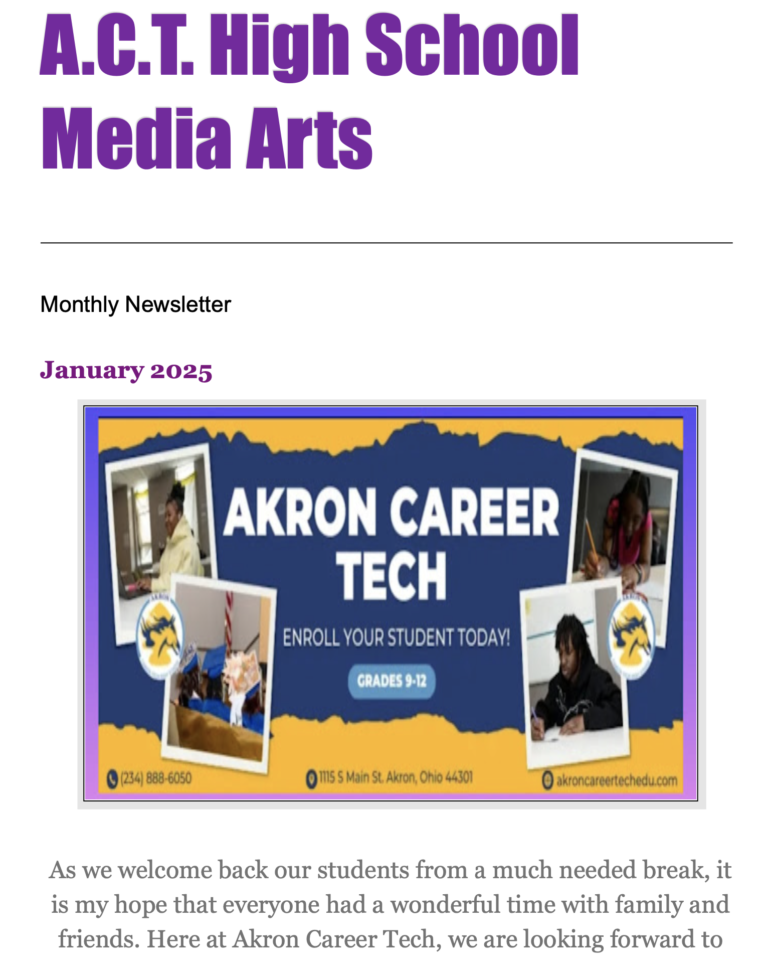 Newsletter - January 2025