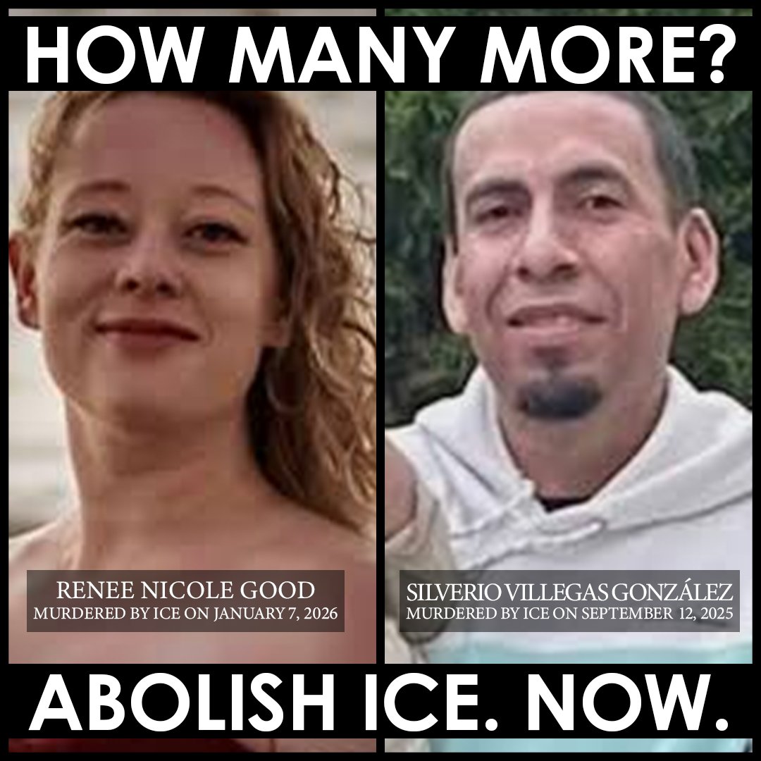 ICE agents are paid mercenaries kidnapping and killing for pay. 

Renee Nicole Good should be home with her child tonight. 

Silverio Villegas Gonz&aacute;lez, a dad who was shot and killed by ICE in the Chicago suburbs, should be home with his two y
