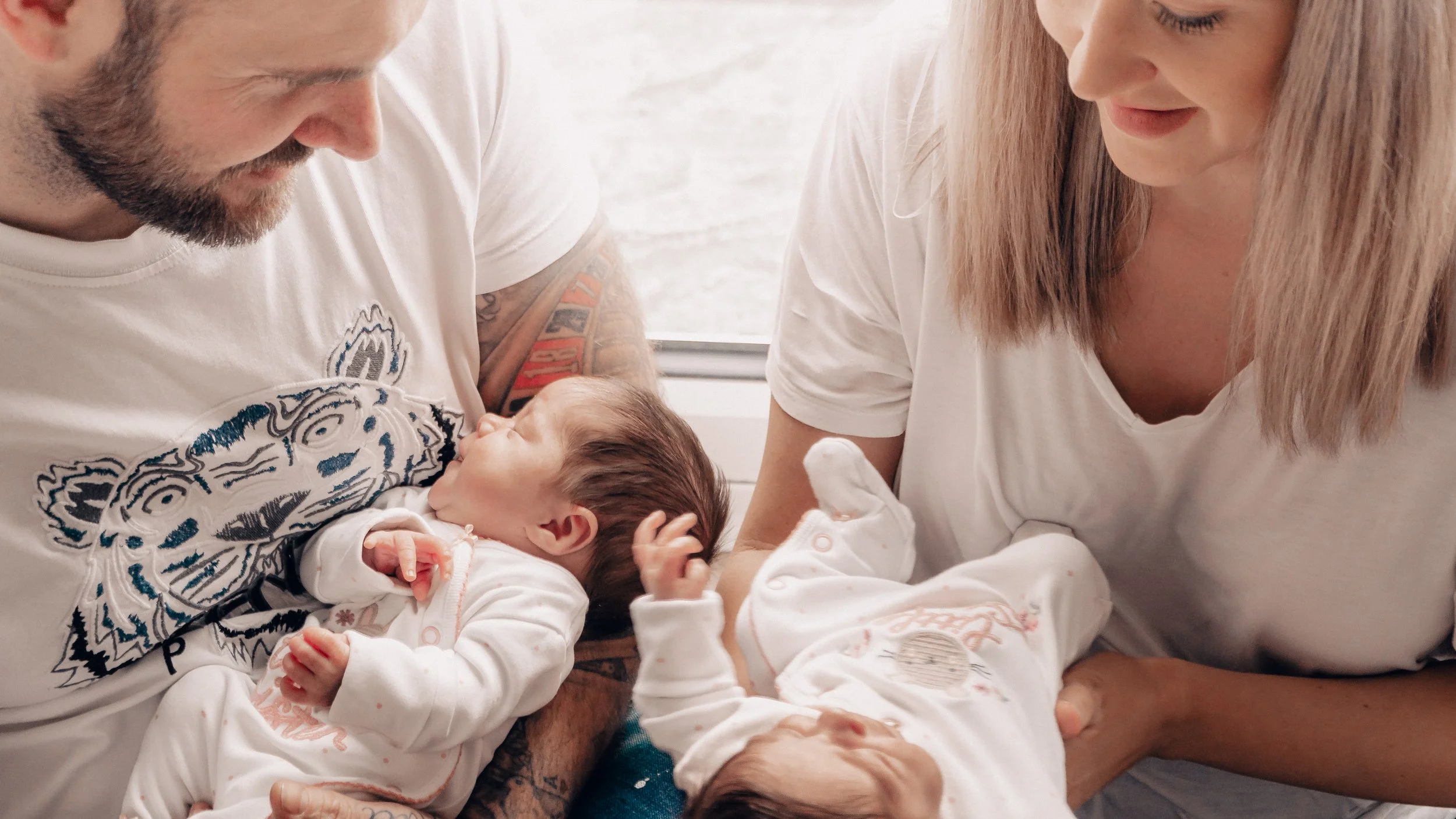 Family indoor photoshoot, neutral color theme, beautiful and happy, Hampshire, West Sussex