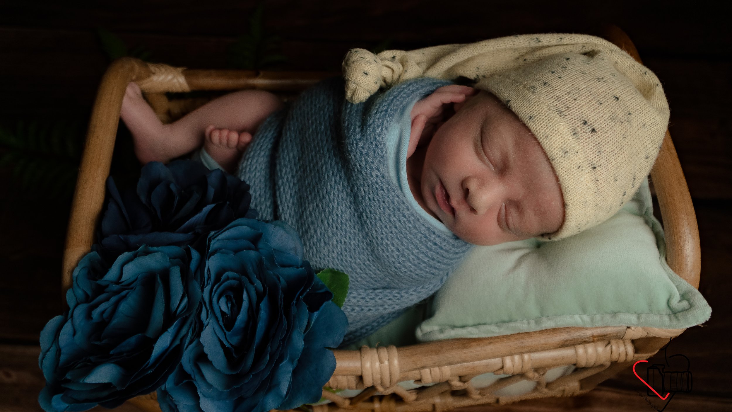 newborn photoshoot at home blue color theme, Hampshire and West Sussex, UK, Chichester, Emsworth