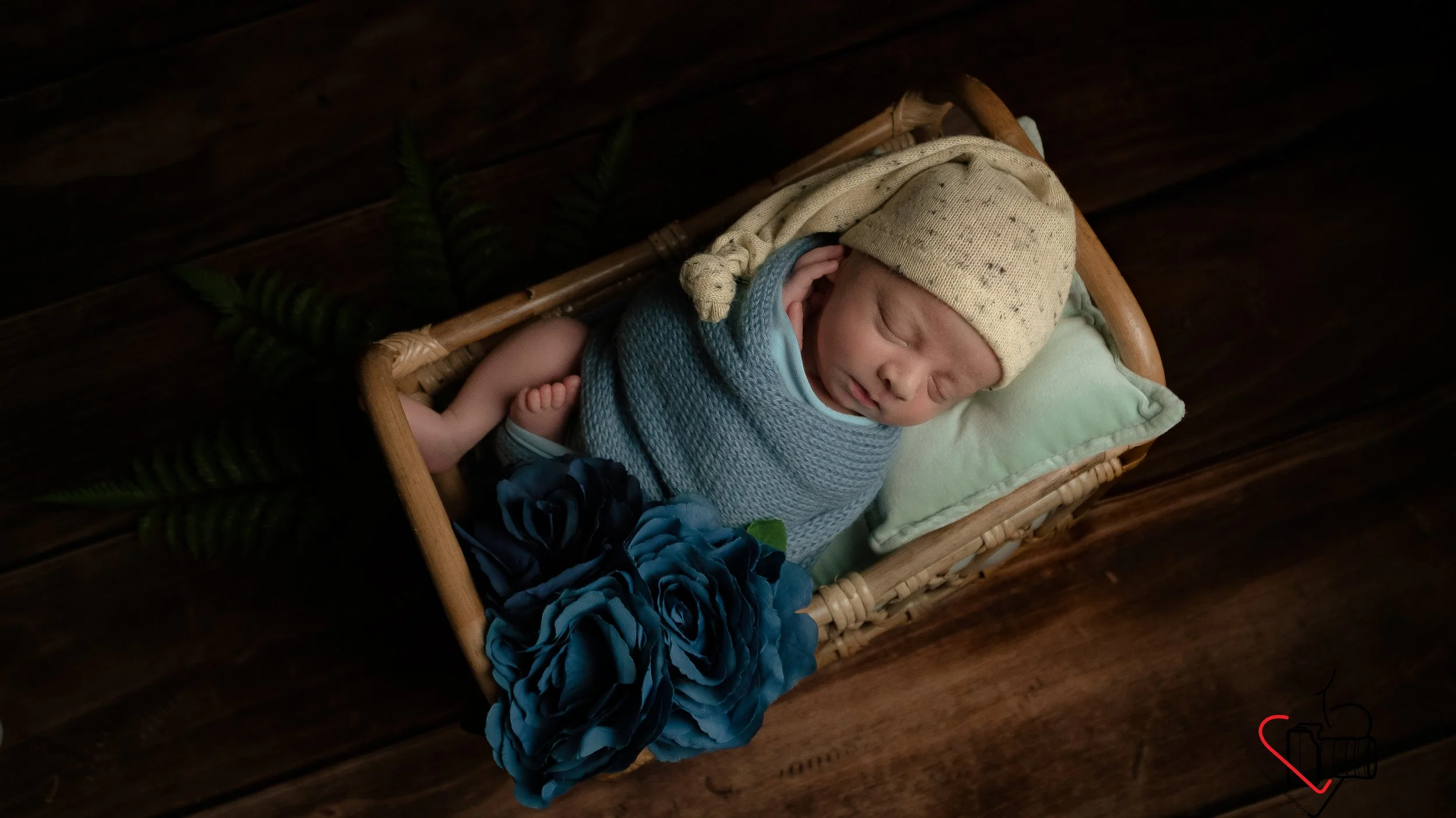 newborn photoshoot at home blue color theme, Hampshire and West Sussex, UK, Chichester, Emsworth