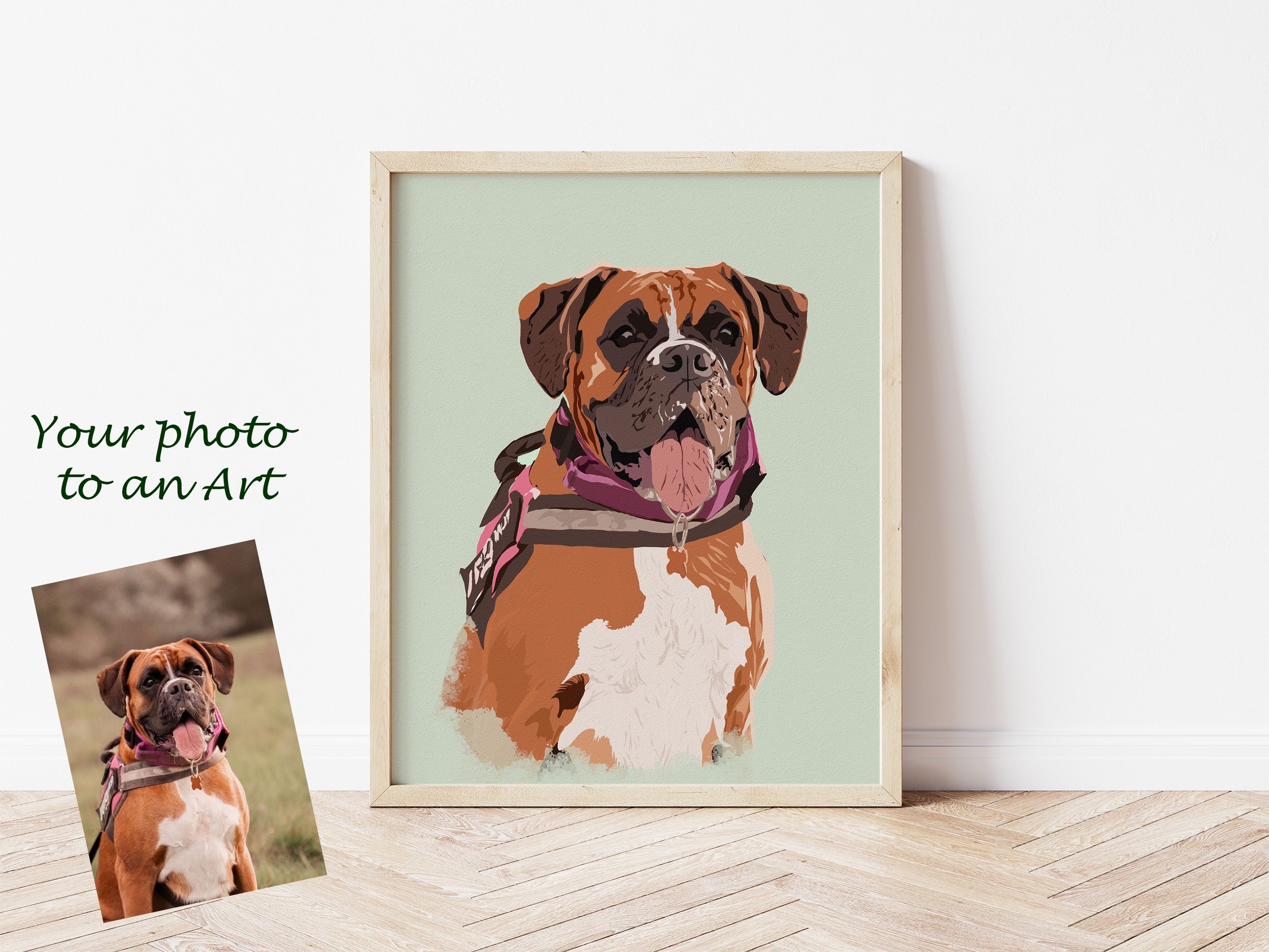 Pet digital-illustrated portrait