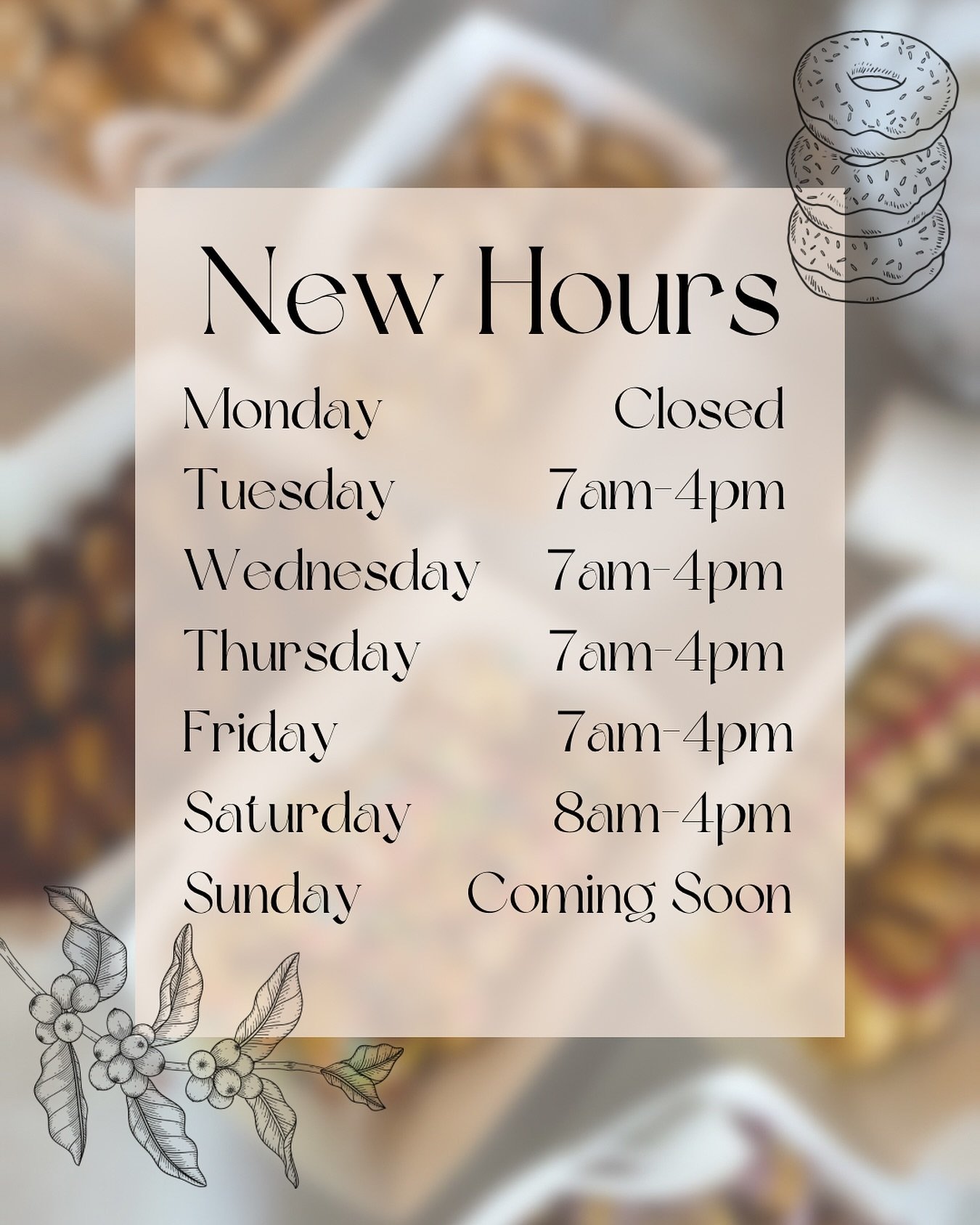 NEW STORE HOURS There are some new changes coming Itty Bitty&rsquo;s way! We will be closed on Mondays, but don&rsquo;t worry. Sundays are about to become a bit sweeter&hellip;