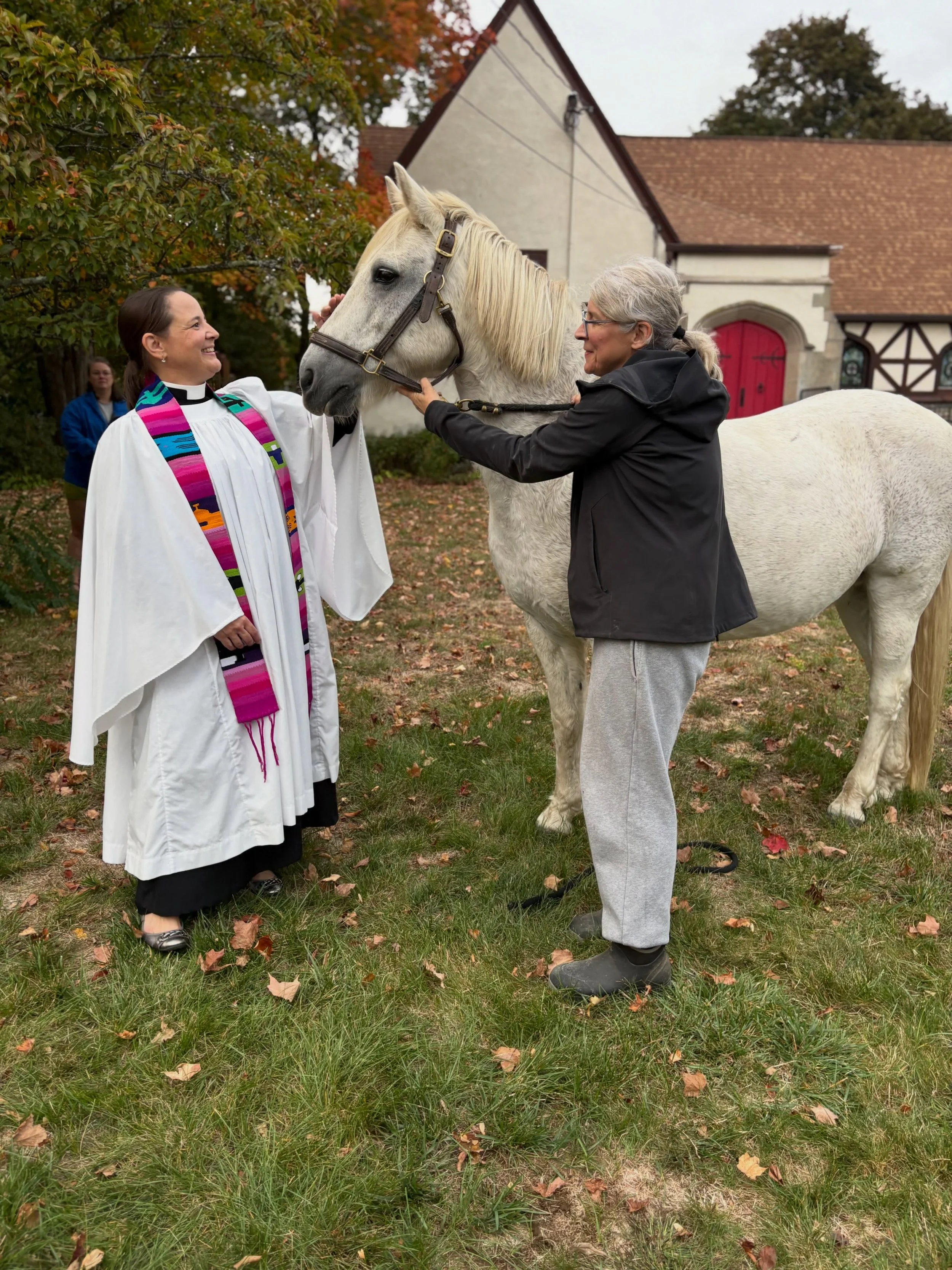 We had so much fun celebrating and blessing our beloved animals yesterday. Many more photos to come, but a big thank you to Jen for bringing Ozzy!