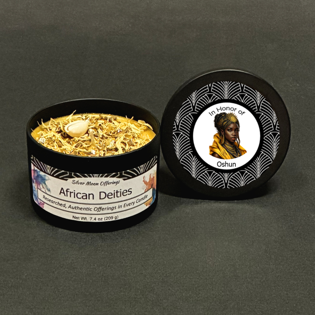 Oshun Orisha offering candle