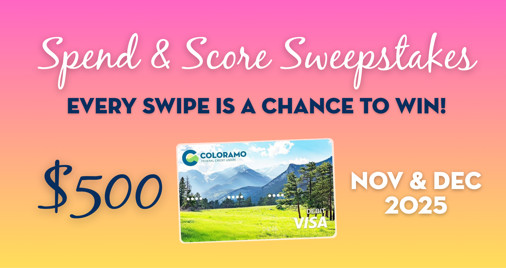 December debit and credit card sweepstakes