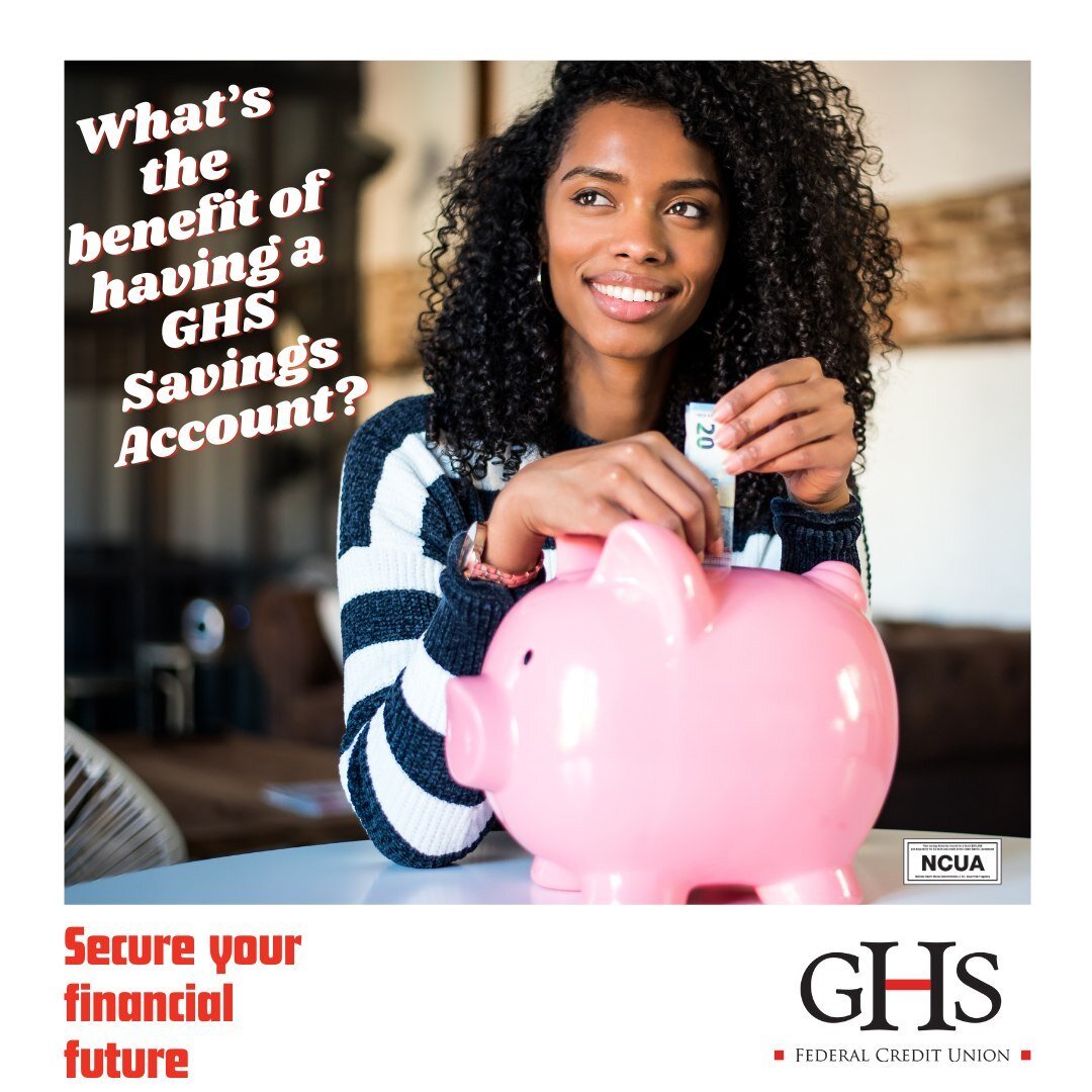 Secure your financial future with a GHS Federal Credit Union Savings Account! 💸✨

💡 Why say yes to GHS?
1️⃣ Competitive interest rates that make your money work for you!
2️⃣ Lower or no fees, so you keep more of your hard-earned cash.
3️⃣ Member-fo