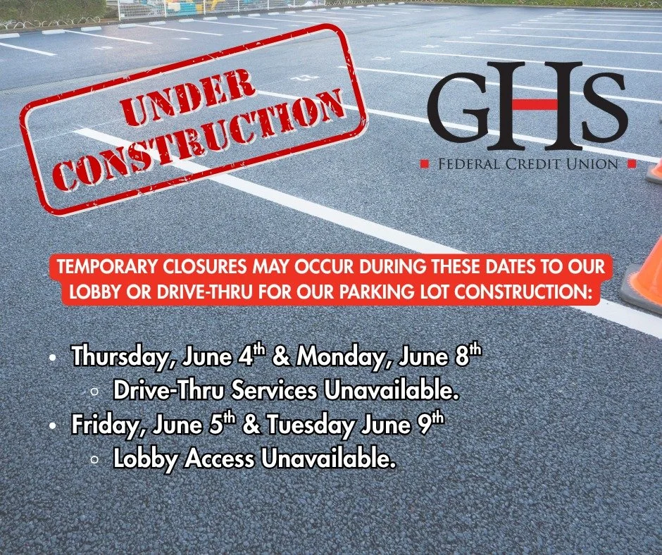⚠️ Temporary Service Changes at Our Binghamton Office ⚠️ As we complete parking lot improvements, access to our lobby and drive-thru will be adjusted on select dates between June 4 and June 9. Please review the schedule below before your visit. Our N