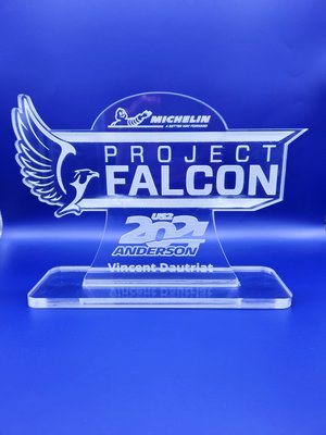 Engraved custom acrylic award detail