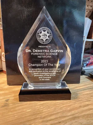 Engraved acrylic award finished example