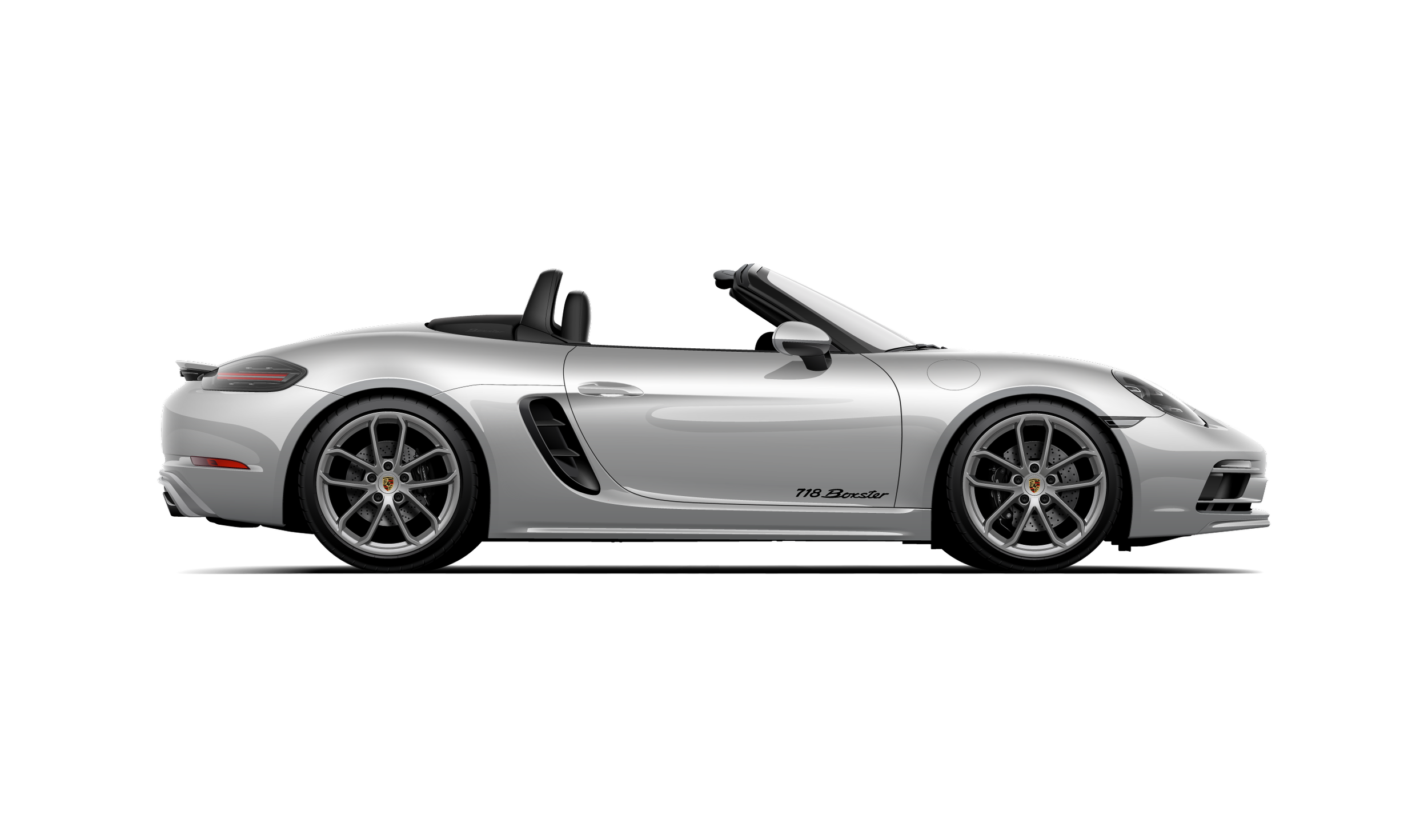 Custom artwork, hand made digital vector illustration of a gt silver metallic 718 porsche boxster style edition side profile