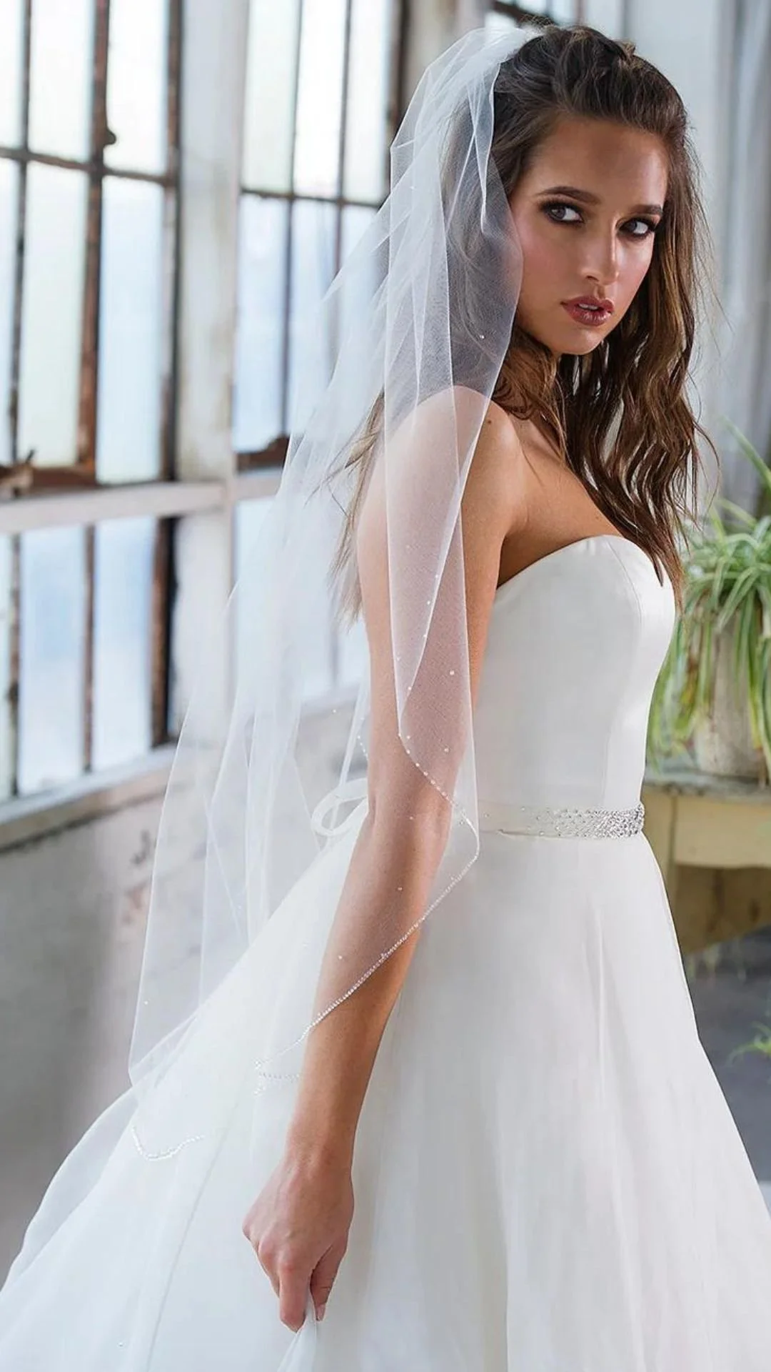 Giuliana fingertip length veil Ariel Taub