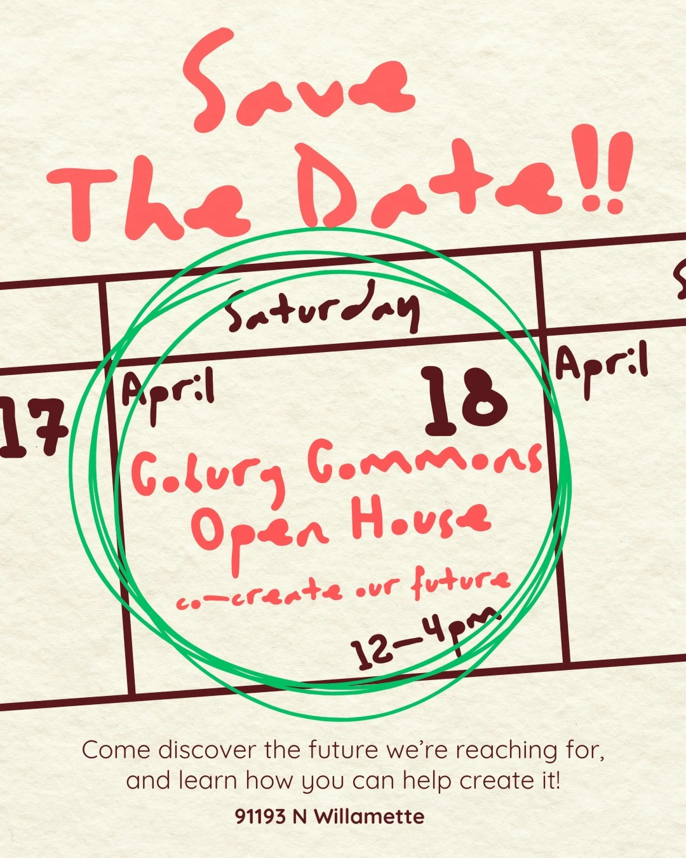 April 18 is your chance to get to learn about co-creating the next chapter of our friendly neighborhood nonprofit venture.

Board members and neighbors will share ways we can team up to plan events, native-ize the landscaping,care for the building, e