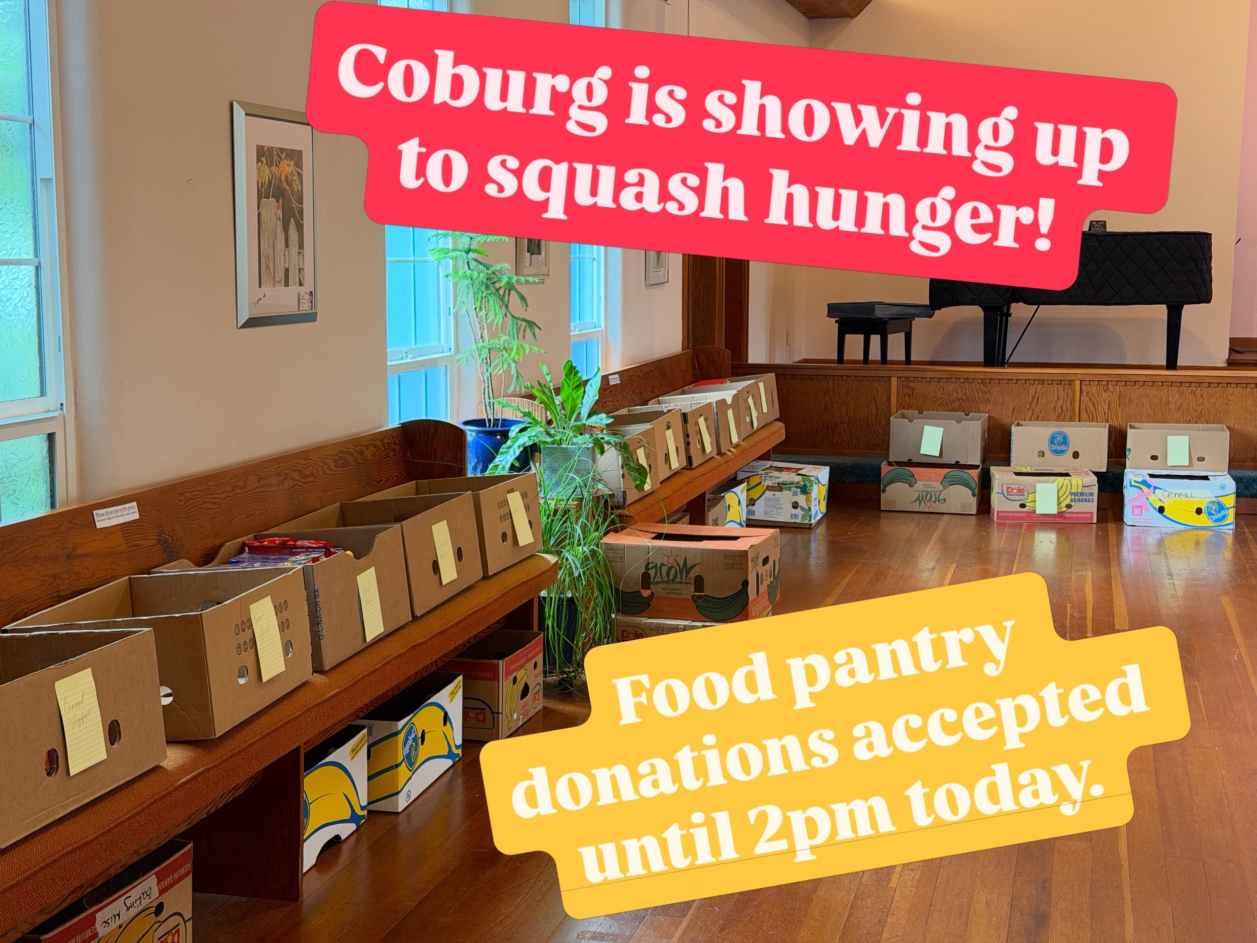 Thank you Coburg Food Pantry for helping provide food security for all Coburgers! We&rsquo;re well on our way to refilling their bare shelves, but could use a final push to get them fully stocked. Come by til 2pm today! #donate #bookstore #neighborly