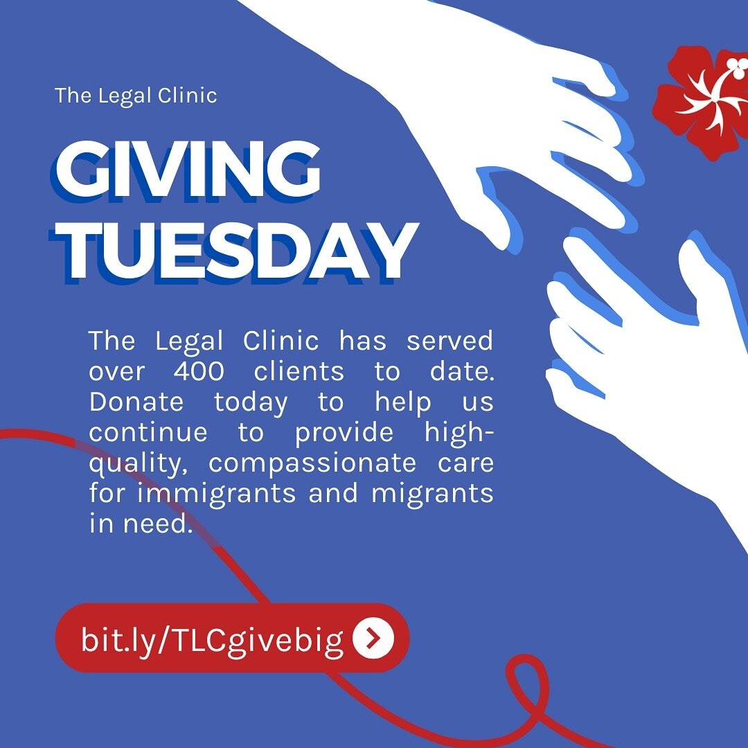 Empower change this Giving Tuesday! Support The Legal Clinic and make a difference in the lives of low-income immigrants. Your donation fuels free immigration legal services. 🌟🦋#GivingTuesday #LegalClinicHI&quot;