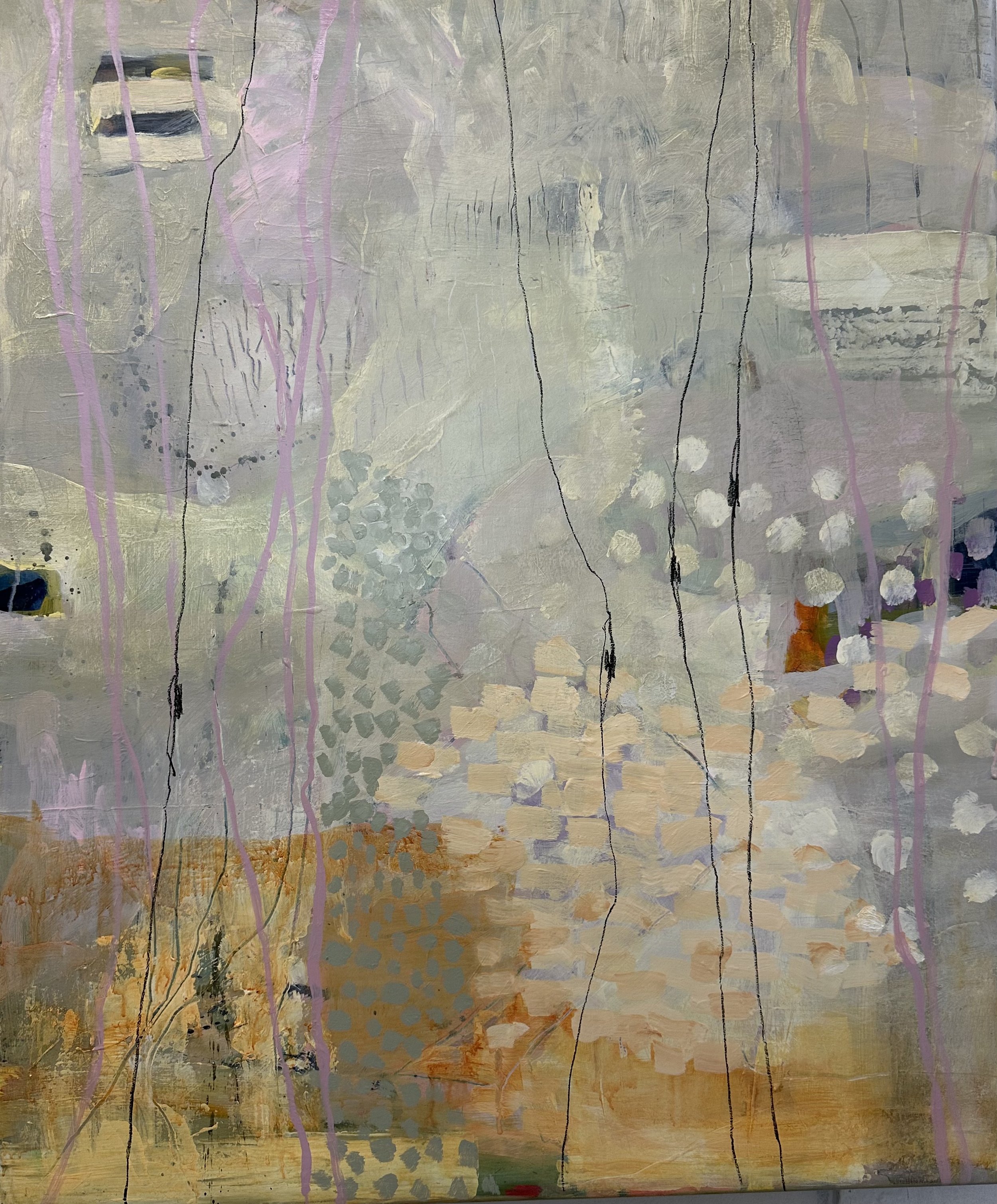 tracks #2 2025 , Acrylic on Canvas, 90 cm x 75 cm