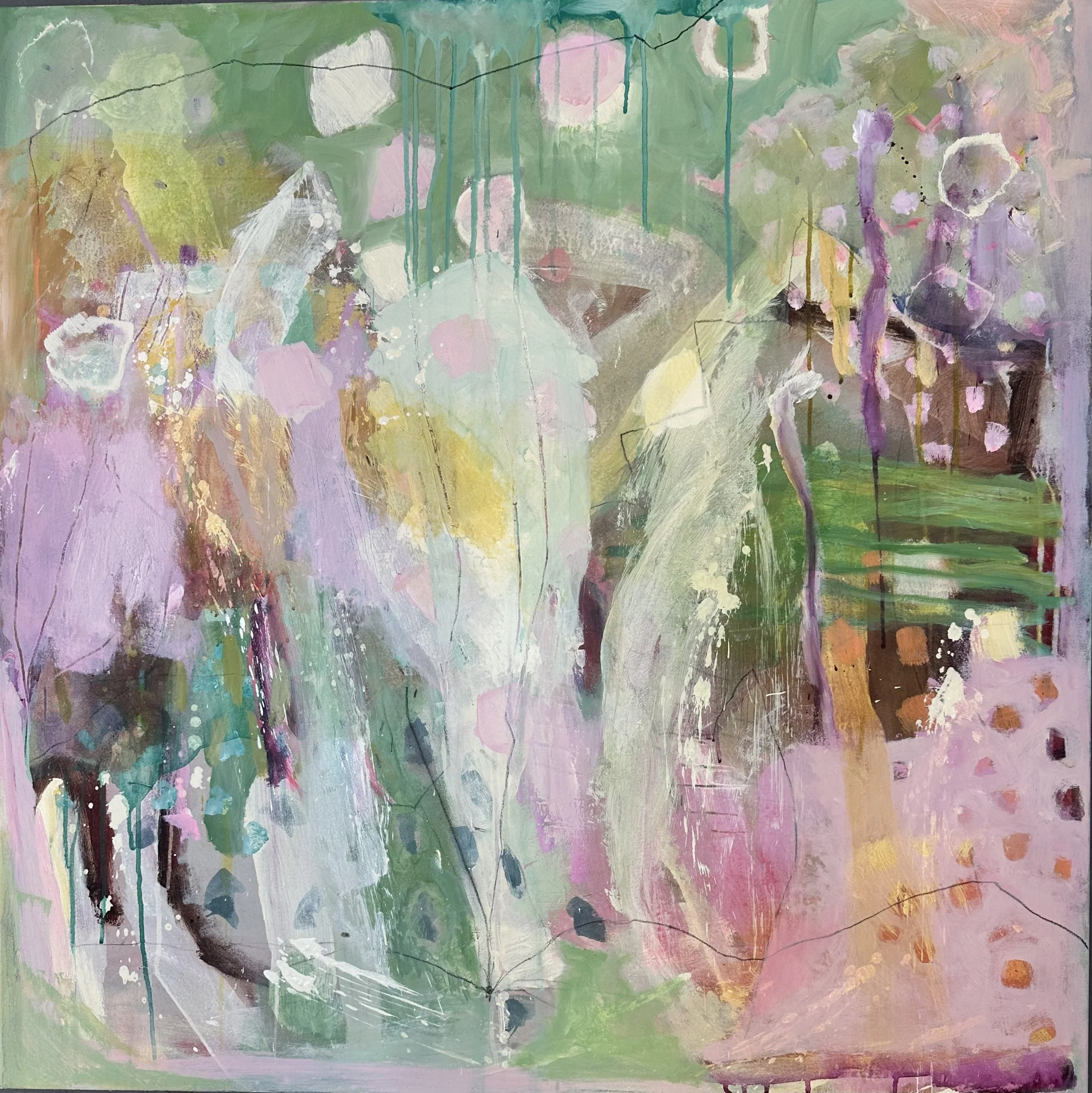 glasshouse 2025, acrylic on canvas, 97 x 97 cm