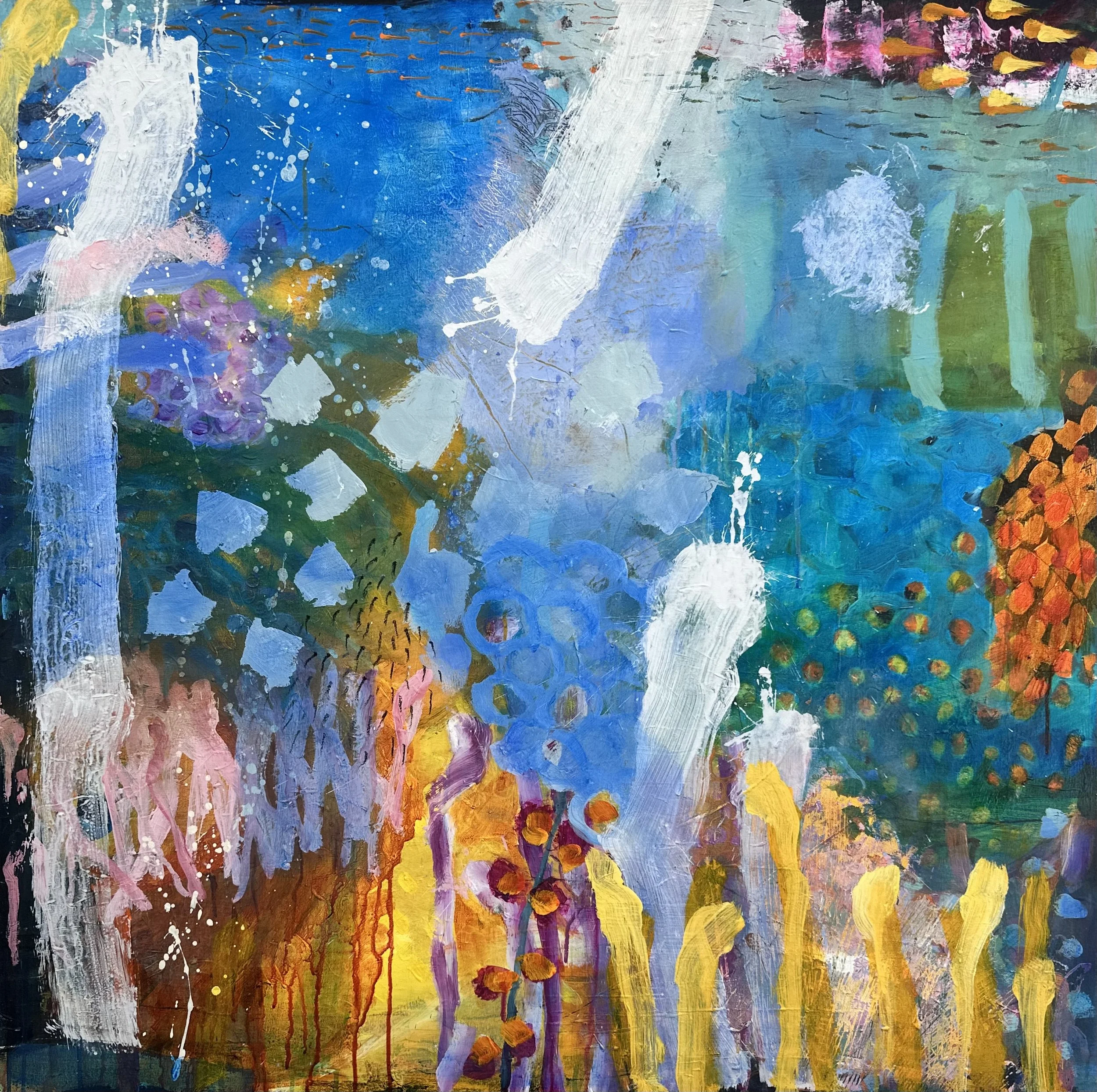 A Bit Fishy 2025, acrylic on canvas, 92 x 92 cm SOLD