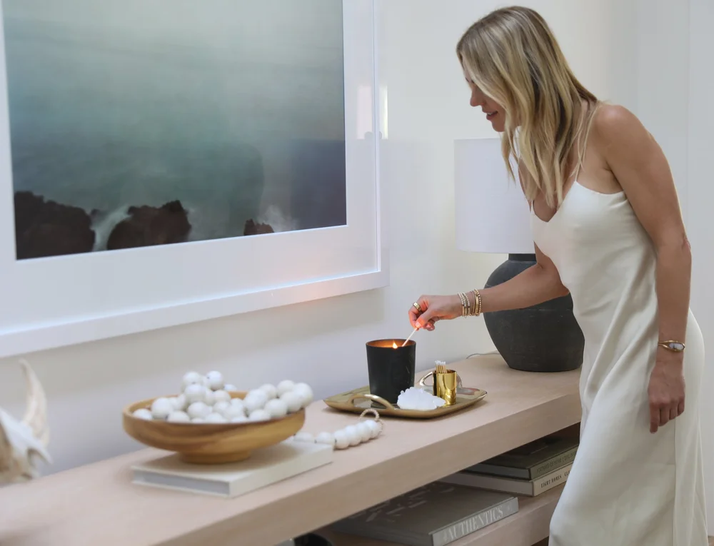 Sondra tending to a quiet daily ritual