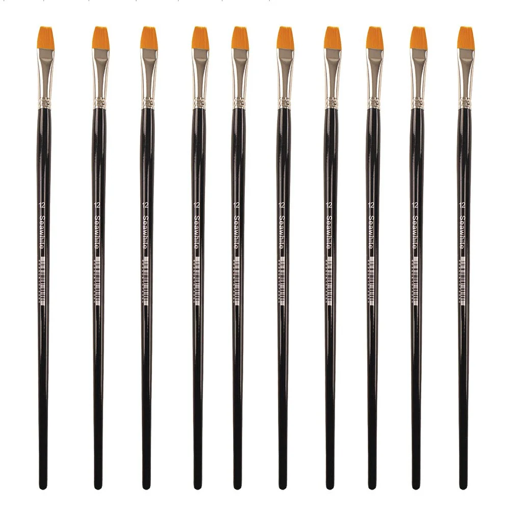 Golden Synthetic Brush - Flat Size 12 - Pack of 10