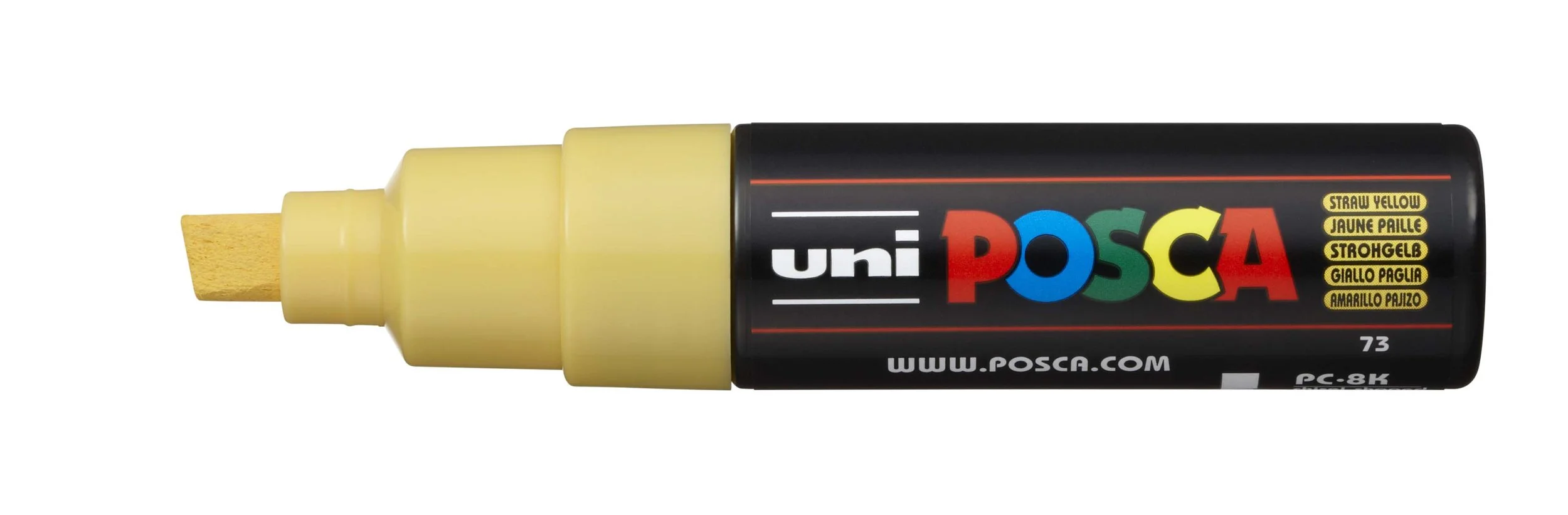 POSCA PC-8K Paint Marker - Straw Yellow, Broad Chisel Tip