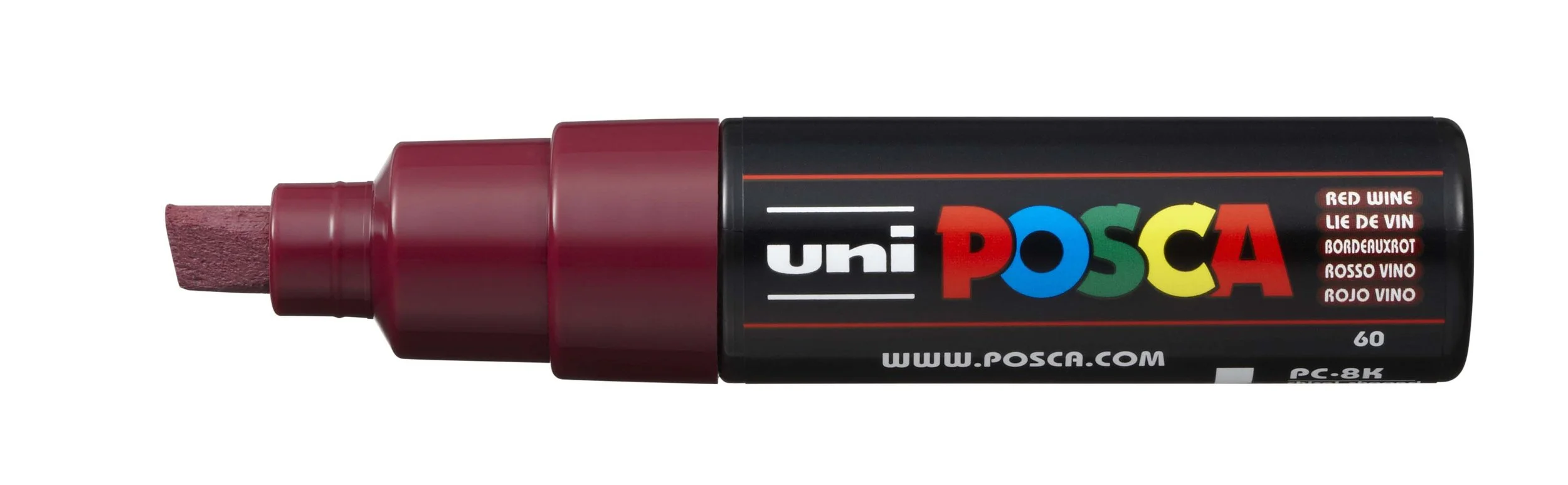 POSCA PC-8K Paint Marker - Red Wine, Broad Chisel Tip