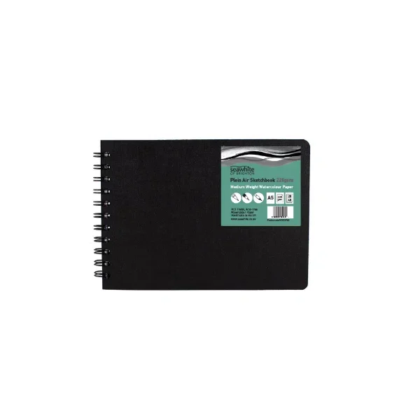 A5 Plein Air Watercolour Sketchbook L'scape Black Pop Cover 20sh 225gsm