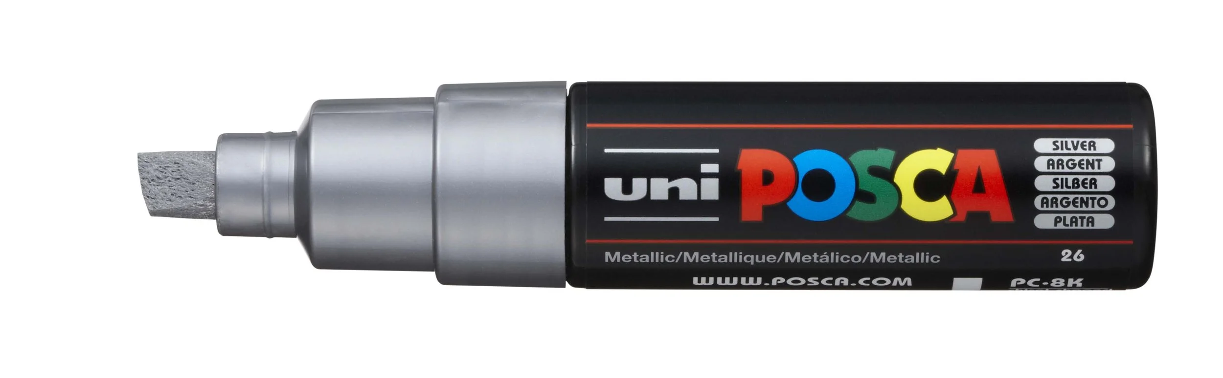 POSCA PC-8K Paint Marker - Silver, Broad Chisel Tip