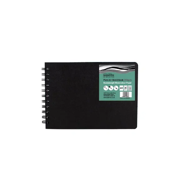 A5 Plein Air Watercolour Sketchbook L'scape Black Pop Cover 20sh 350gsm
