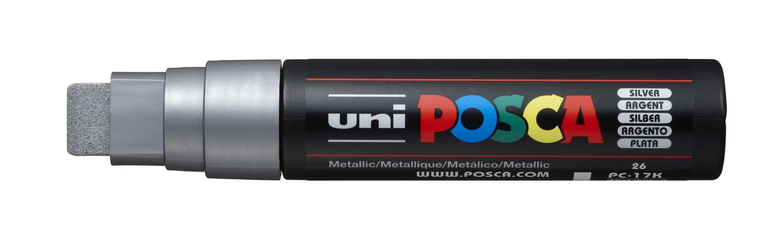 POSCA PC-17K Paint Marker - Silver, Extra Broad Chisel Tip