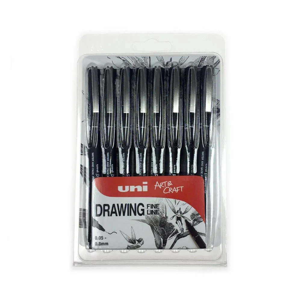 UniPin Fineliners pack of all 8 tips (.05 0.1 0.2x2 0.3 0.4 0.5 0.8mm)