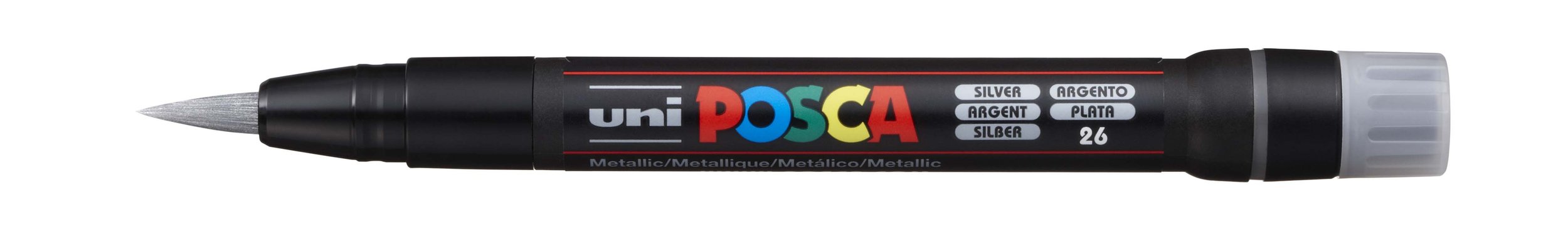 POSCA PC-PCF Paint Marker - Silver, Brush Tip