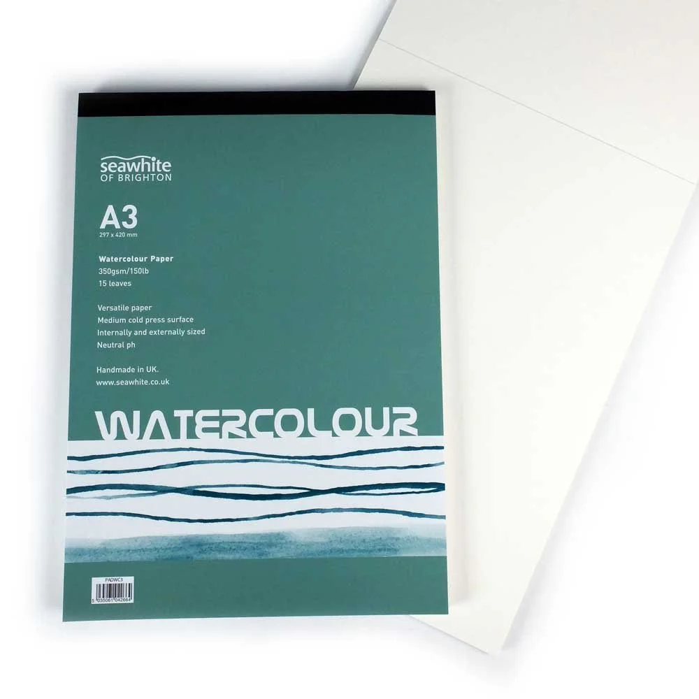 A3 Watercolour Pad glued 15 sheets 350gsm
