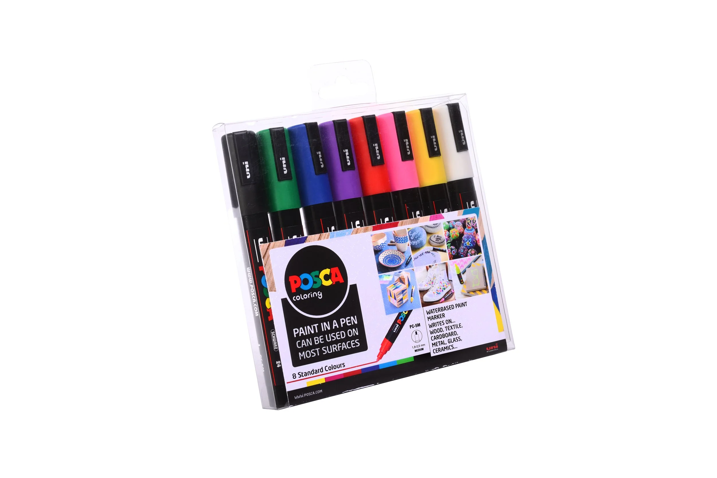POSCA PC-5M Paint Marker Set – 8 Colours, Medium Tip