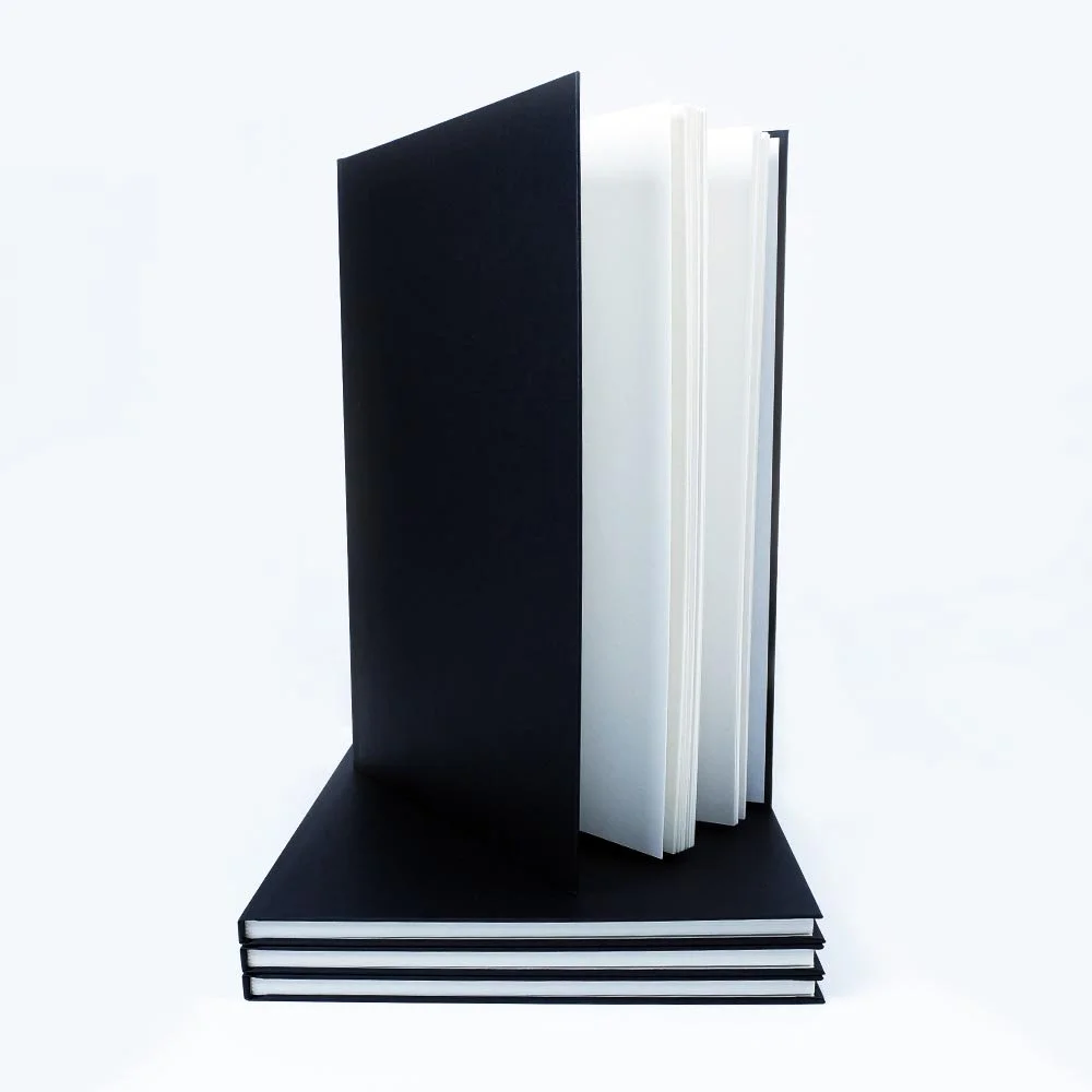 A3 Portrait Black Cloth Hardbacked Sketchbook 92 pages 140gsm