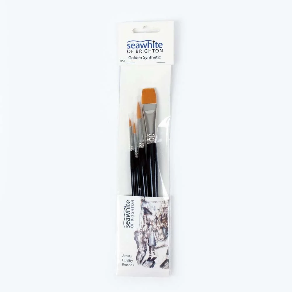 Golden Synthetic Brush Set Sizes 1 3 6 & 14